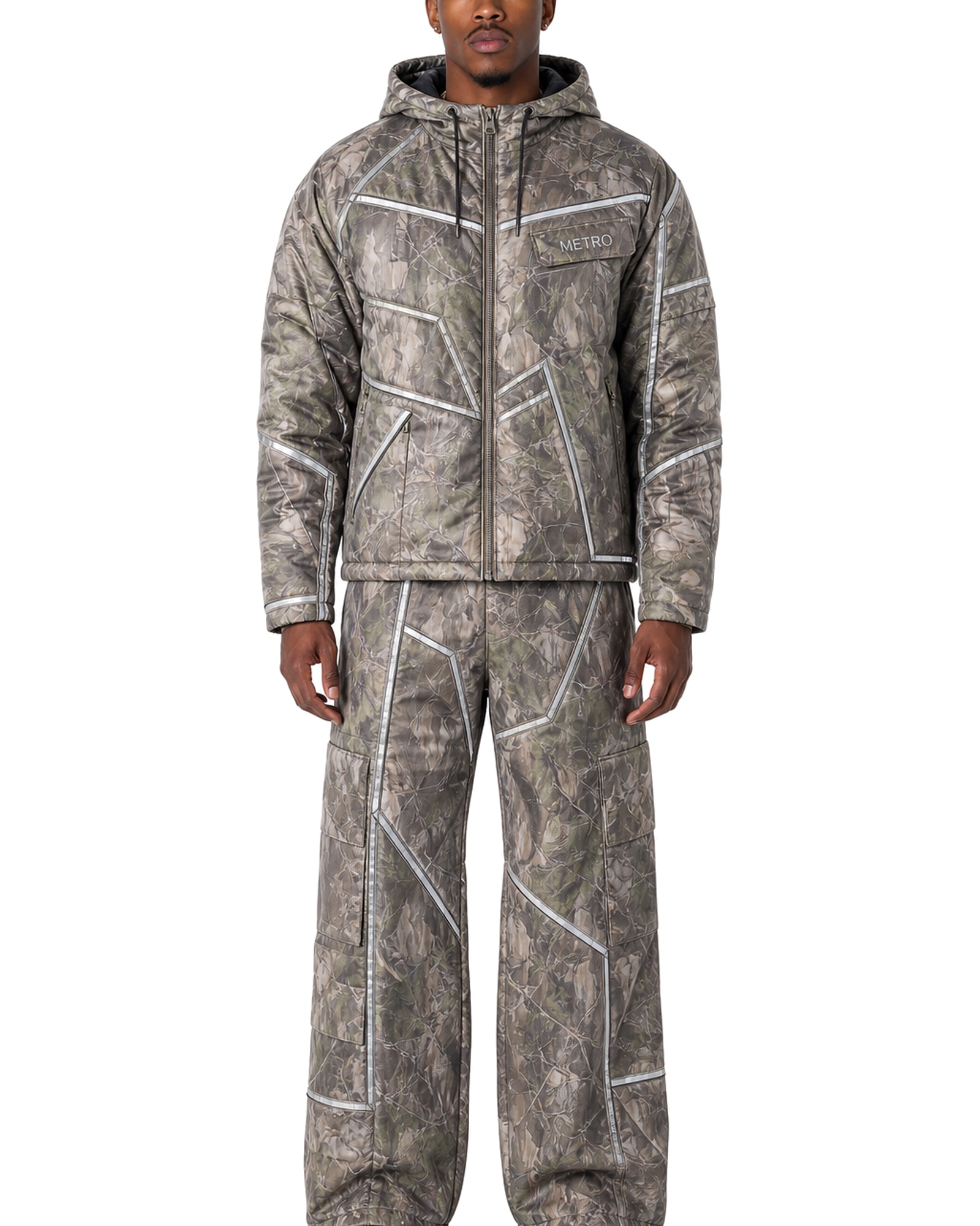 METRO Concrete Grid Puffer Set front product view on a white background