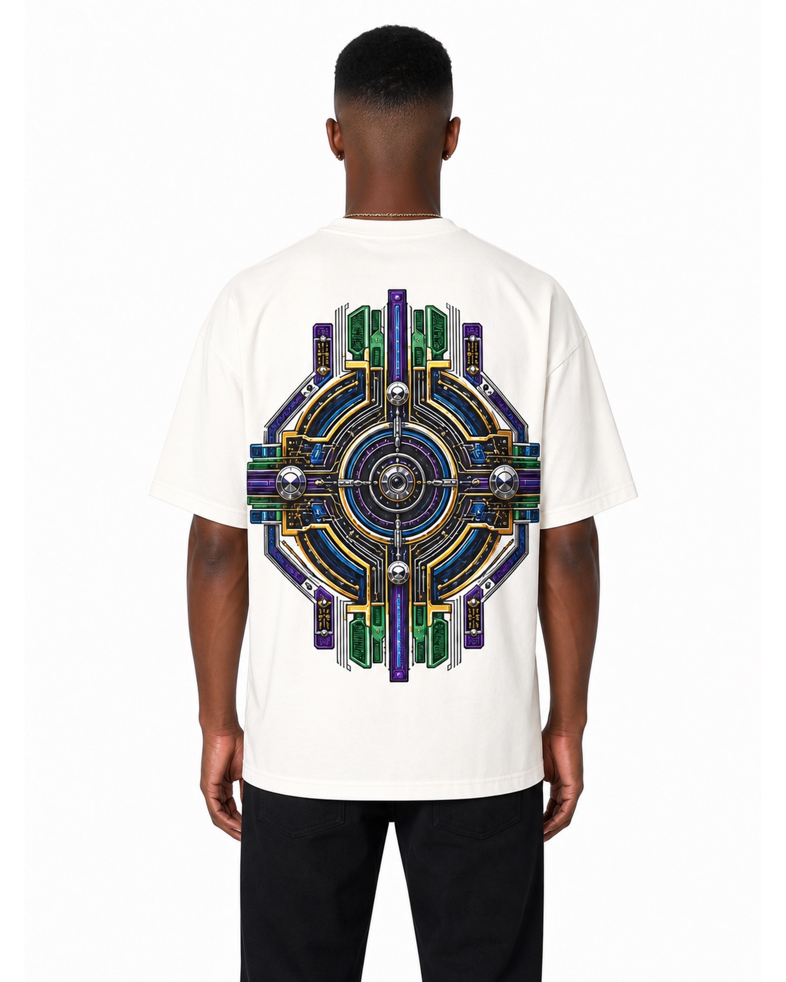 METRO Prism Terminal Graphic Tee back product view on a white background