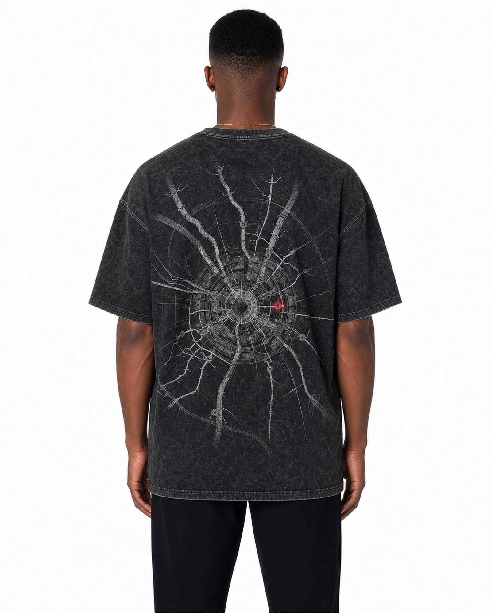 METRO Solar Fracture Graphic Tee back product view on a white background