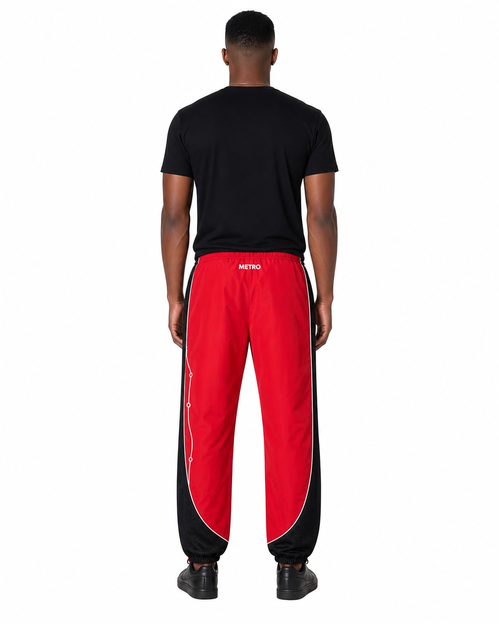 METRO Redline Track Pants back product view on a white background