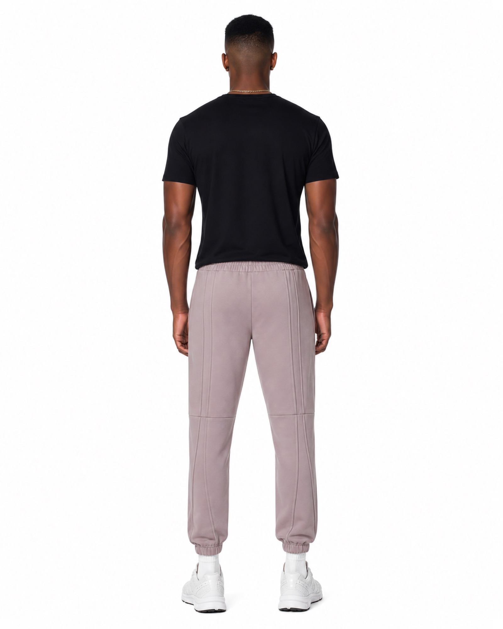METRO Mauve Platform Cargo Joggers back product view on a white background