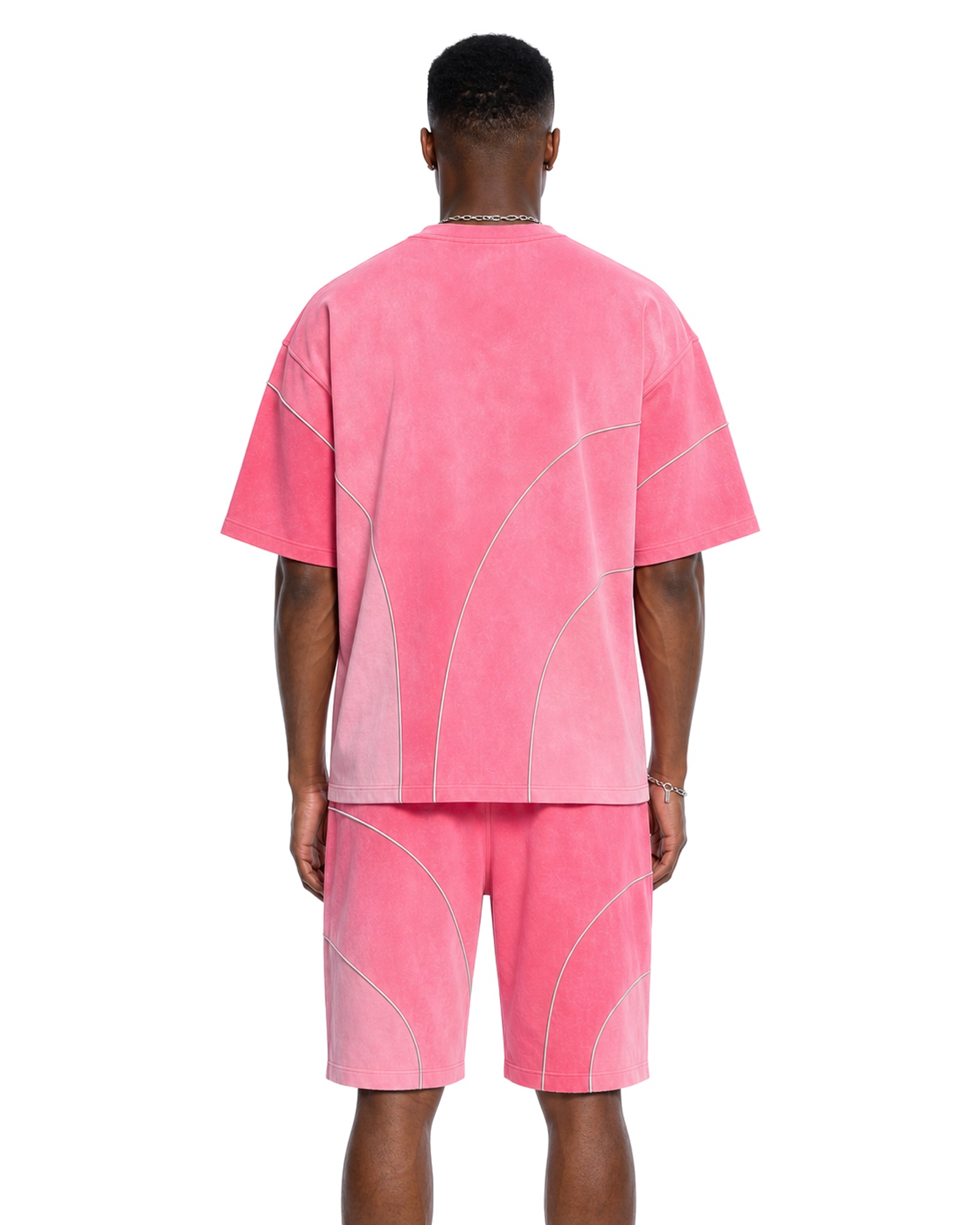 METRO Pink Transfer Lounge Set back product view on a white background