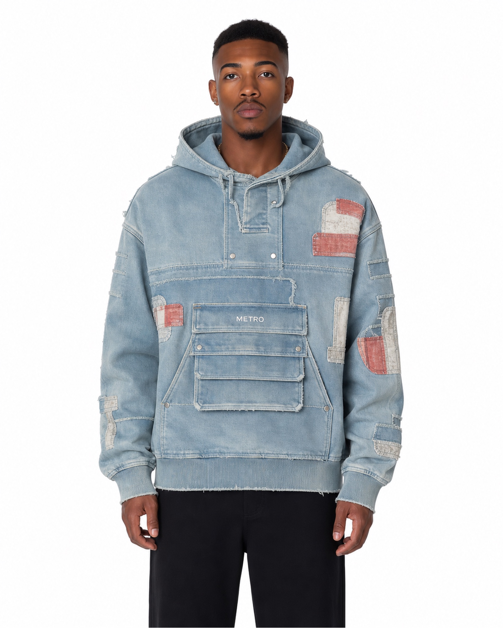 METRO Ice Cargo Pocket Hoodie front product view on a white background