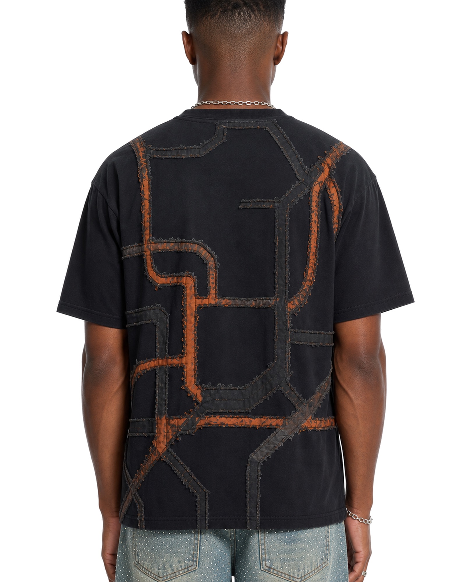 METRO Ember Circuit Graphic Tee back product view on a white background