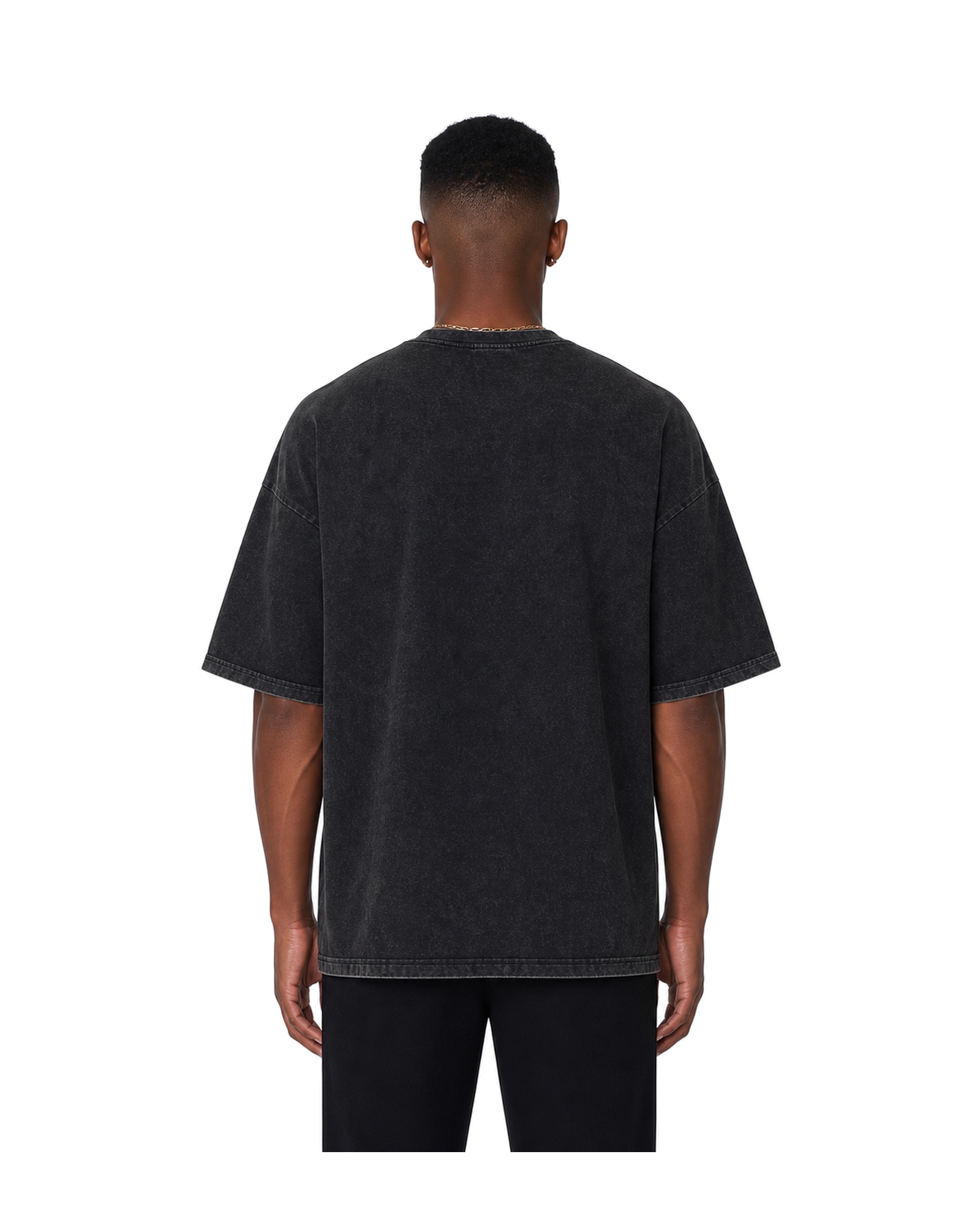 METRO Night Grid Oversized Tee back product view on a white background