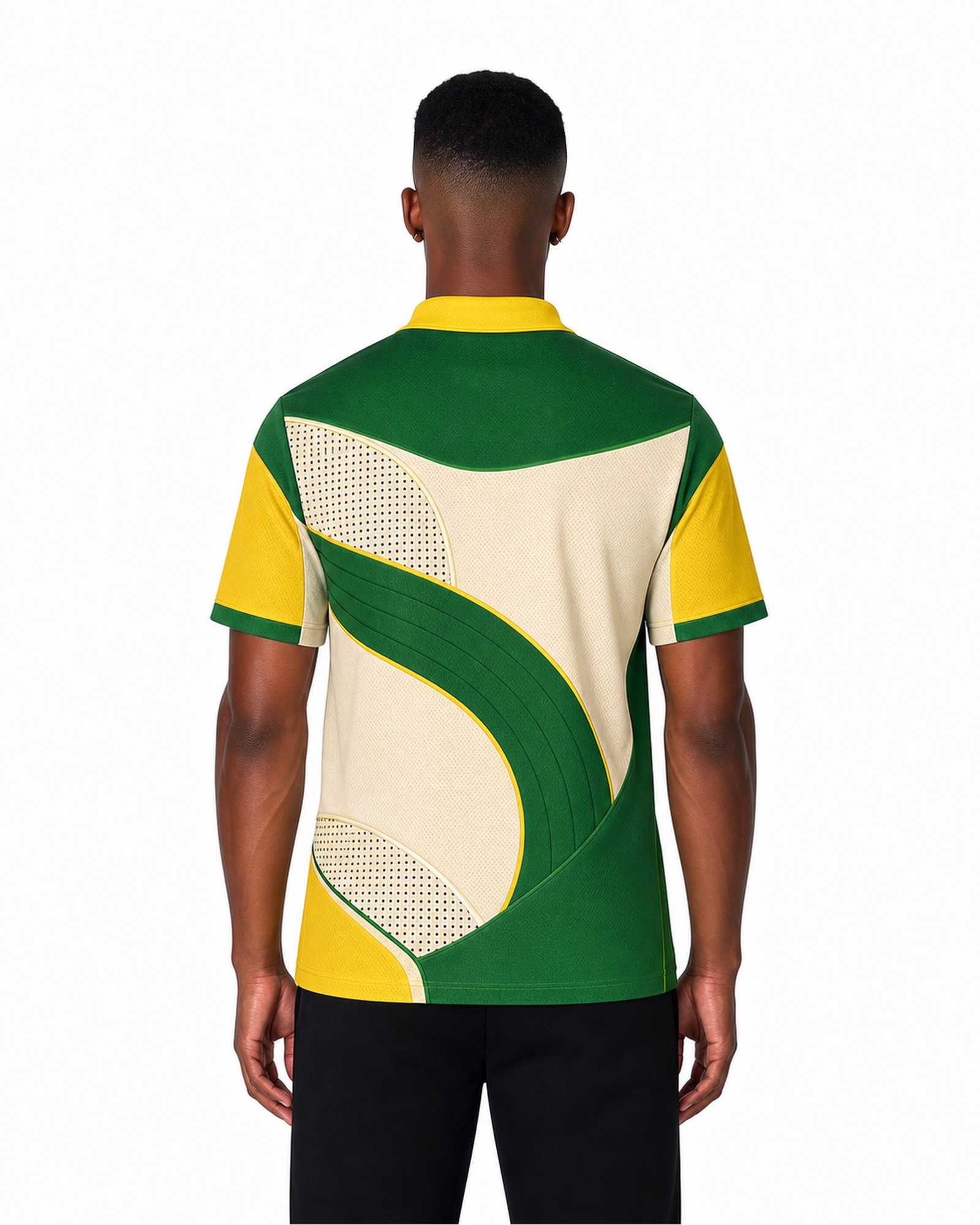 METRO Emerald Sweep Polo Jersey back product view on a white background