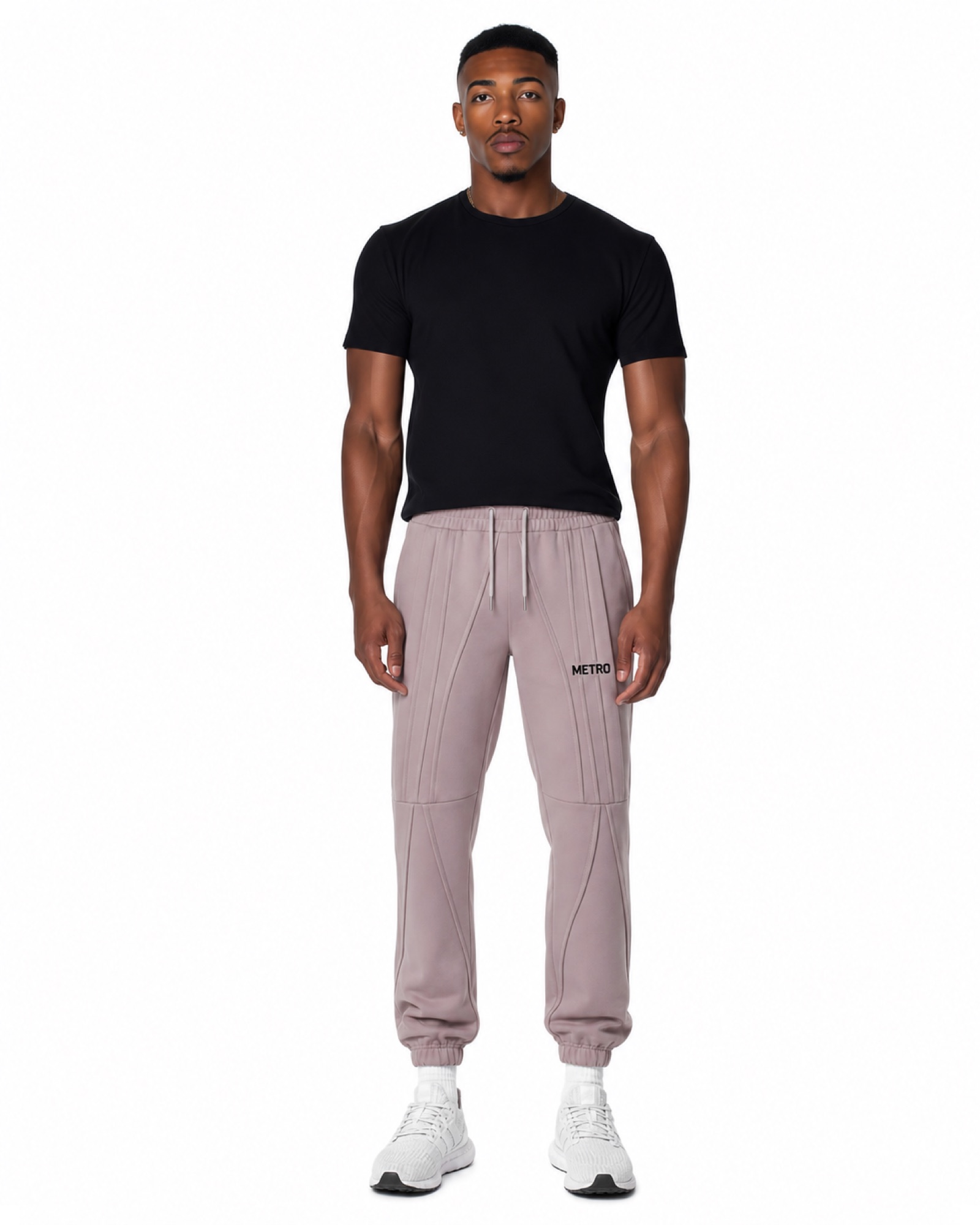 METRO Mauve Platform Cargo Joggers front product view on a white background