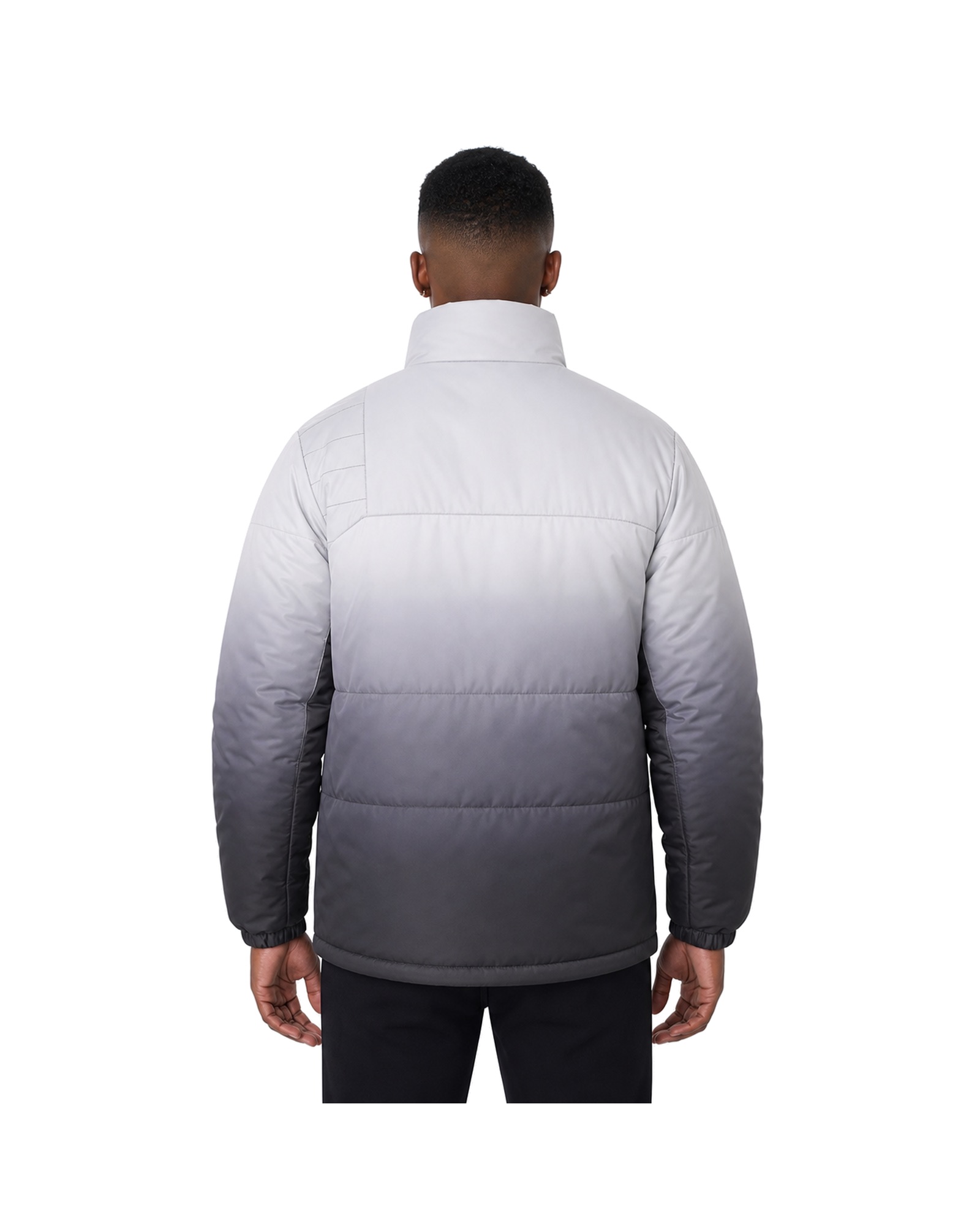 METRO Fogline Gradient Puffer Jacket back product view on a white background