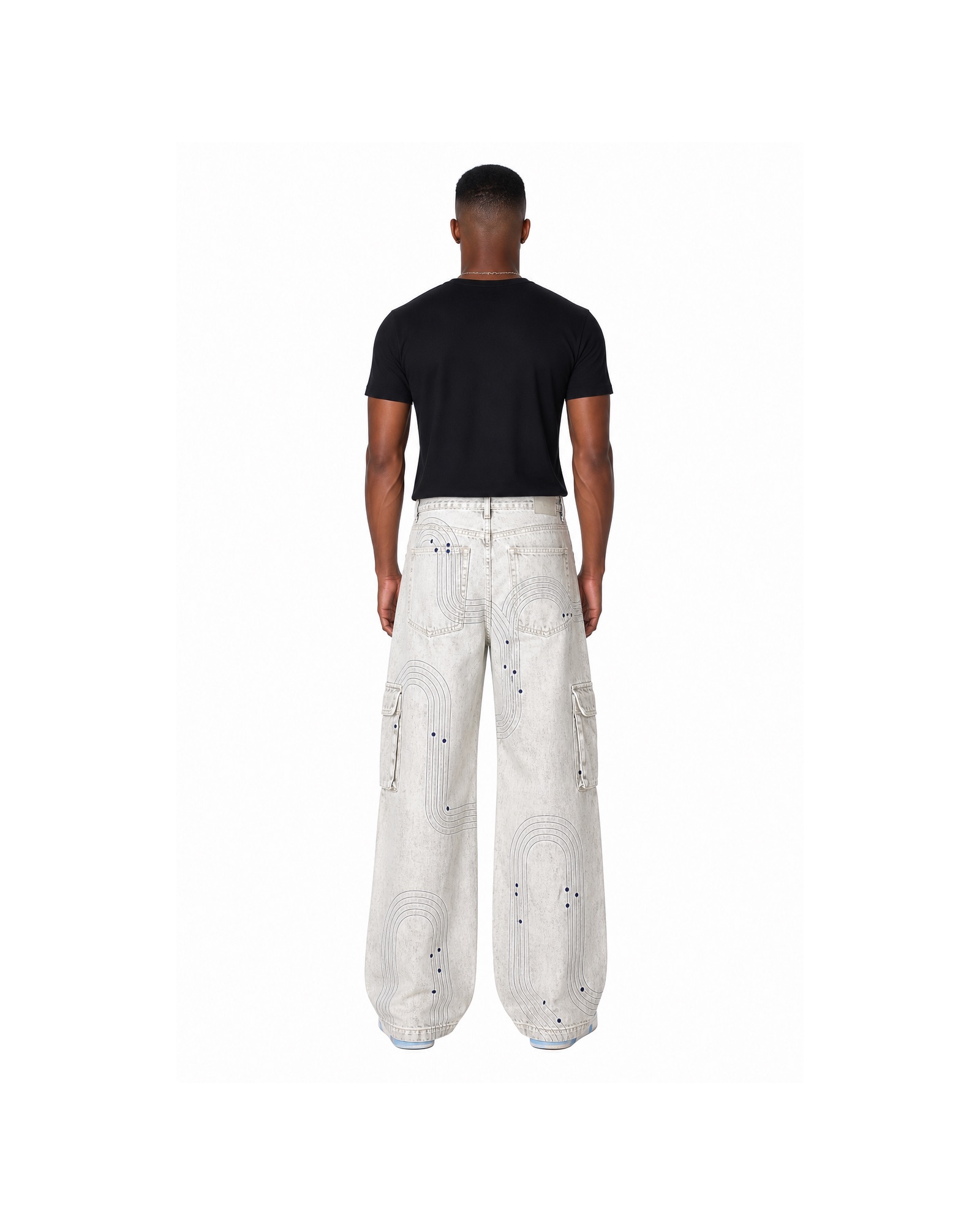 METRO Chalk Spray Cargo Jeans back product view on a white background