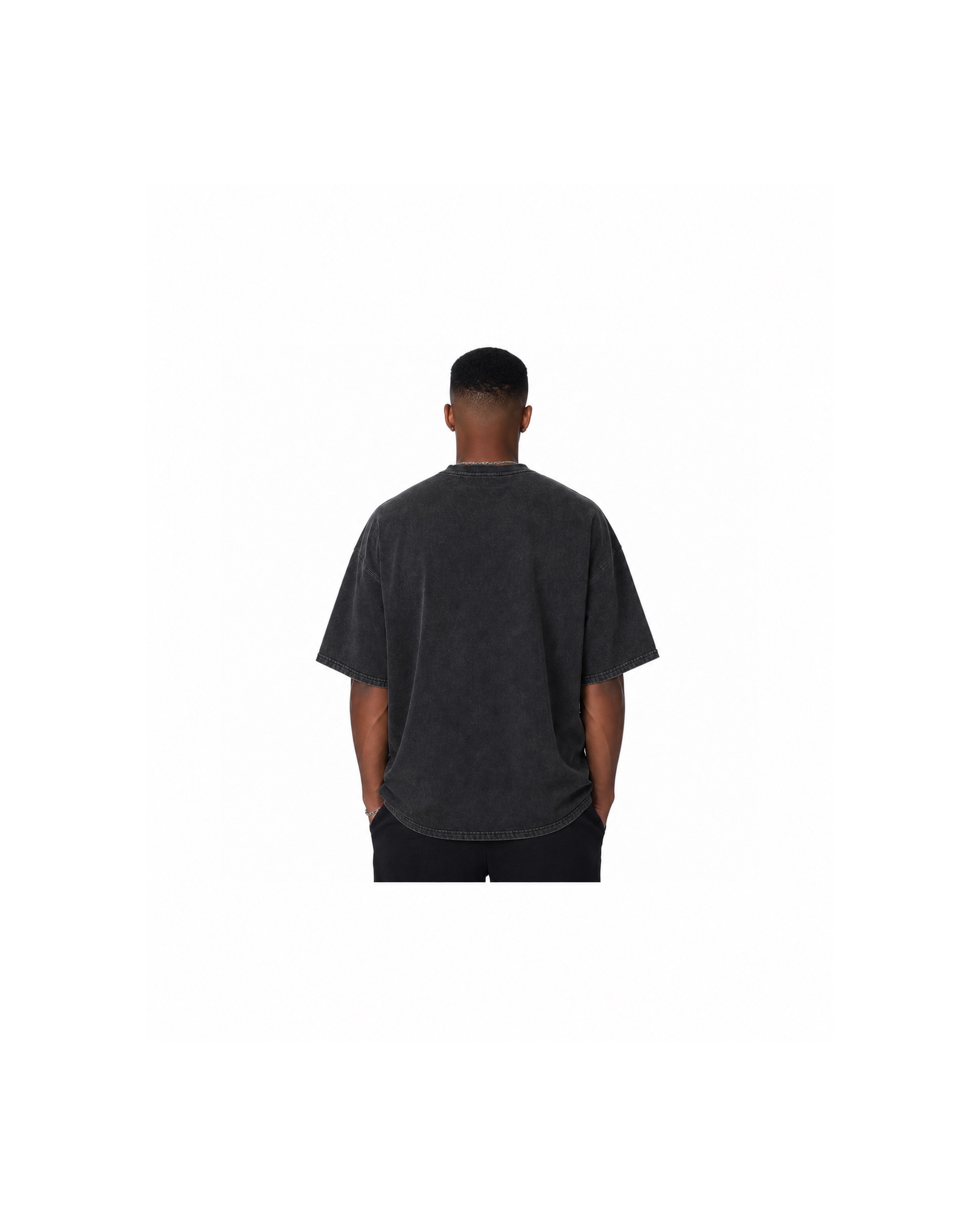 METRO Reflector Band Oversized Tee back product view on a white background