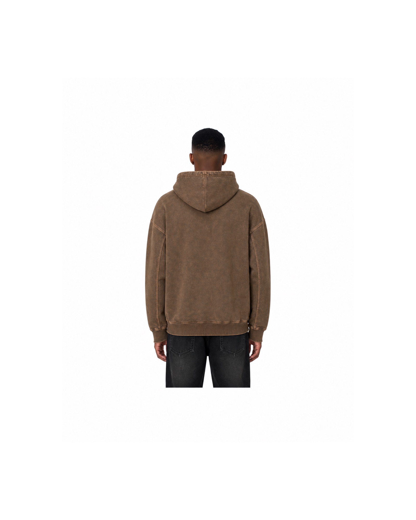 METRO Copper Relay Hoodie back product view on a white background