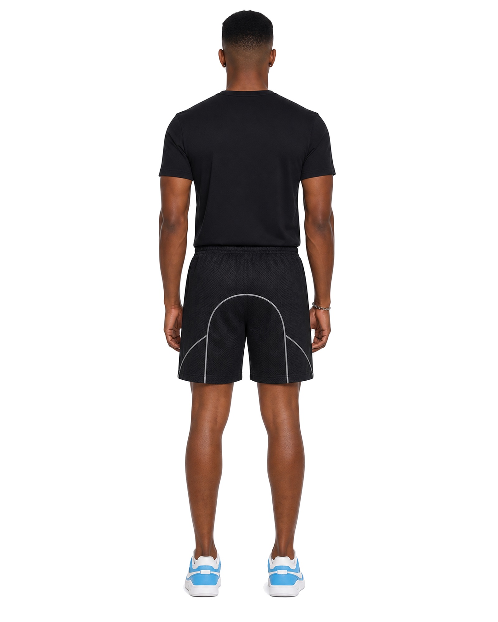 METRO Nightcourt Mesh Shorts back product view on a white background