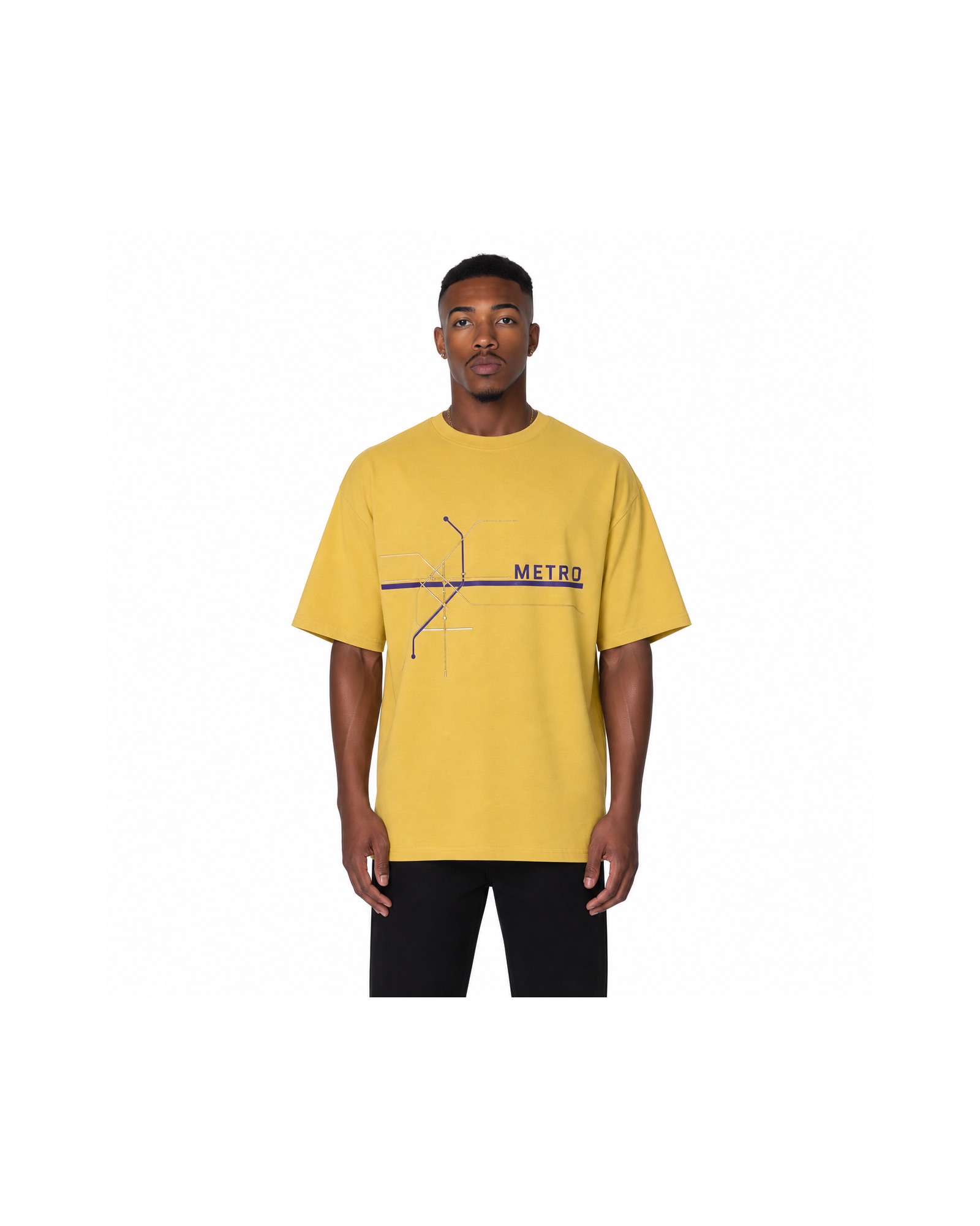 METRO Sunline Route Oversized Tee front product view on a white background