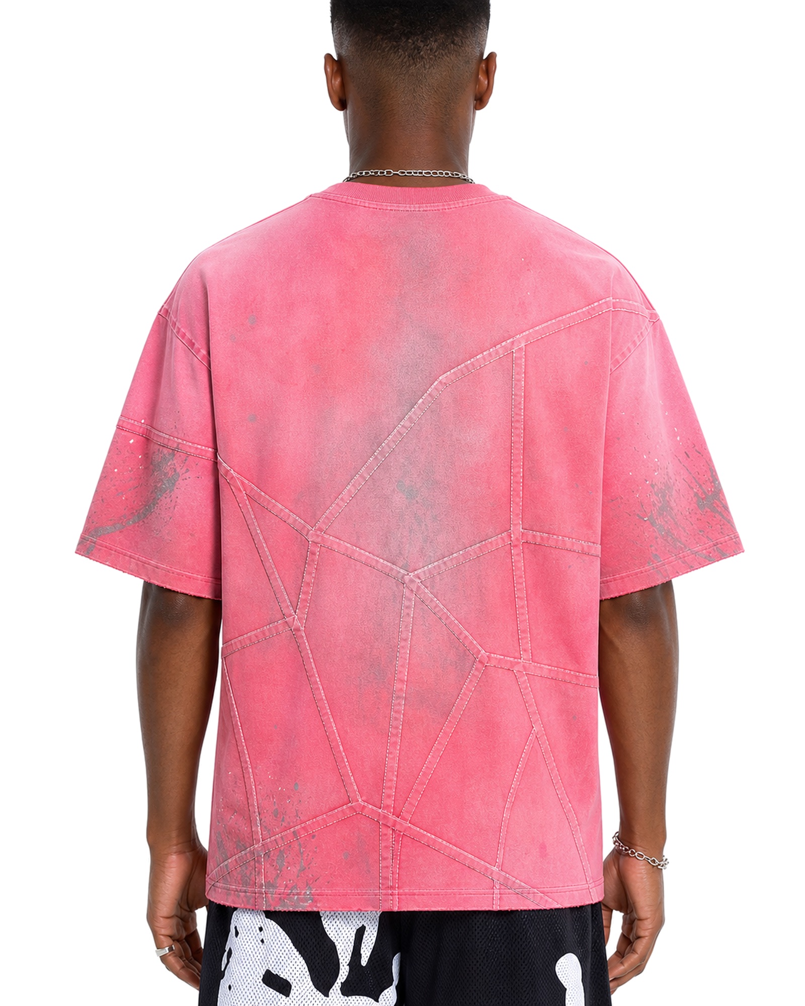 METRO Blush Gradient Route Tee back product view on a white background