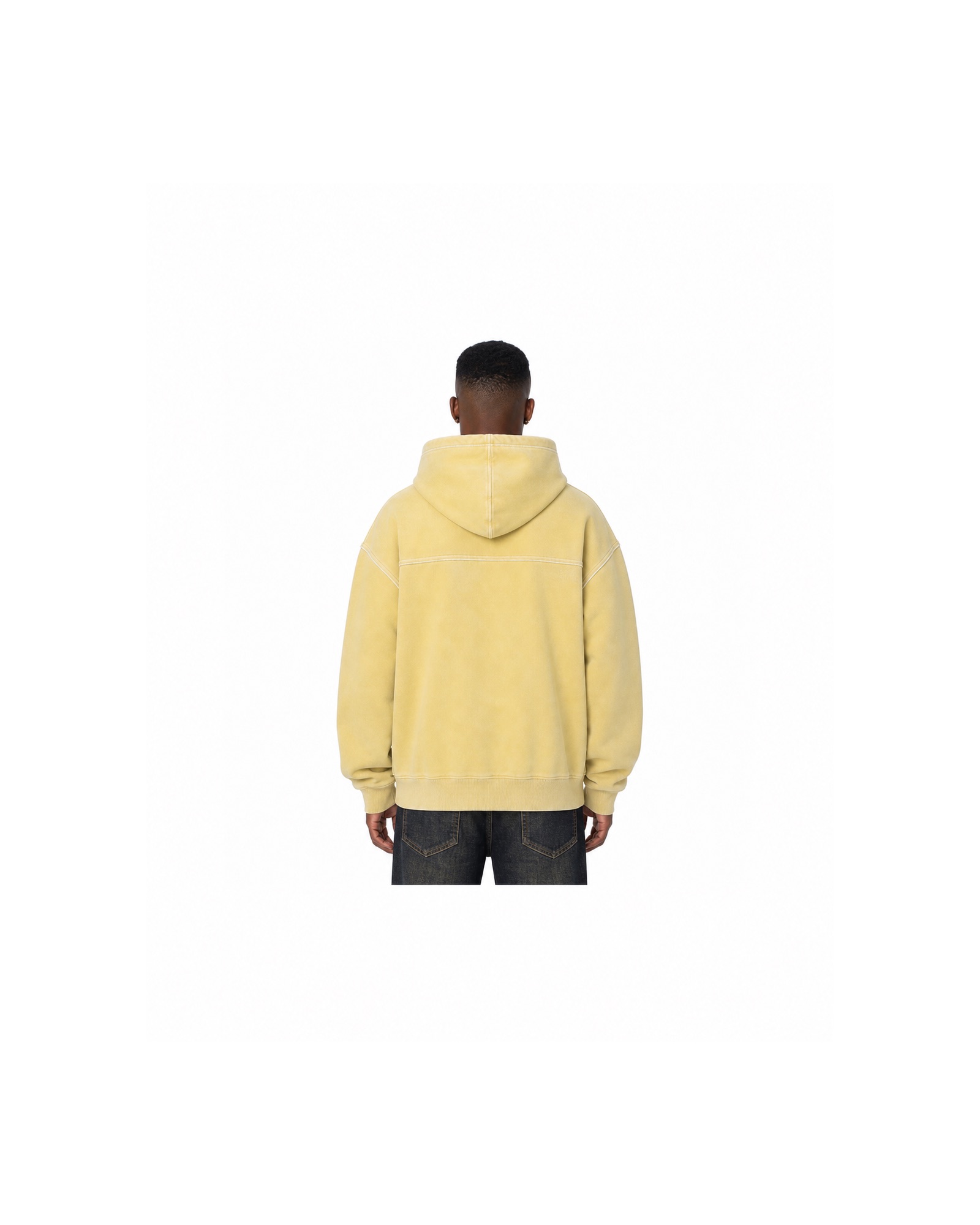 METRO Lemon Platform Zip Hoodie back product view on a white background