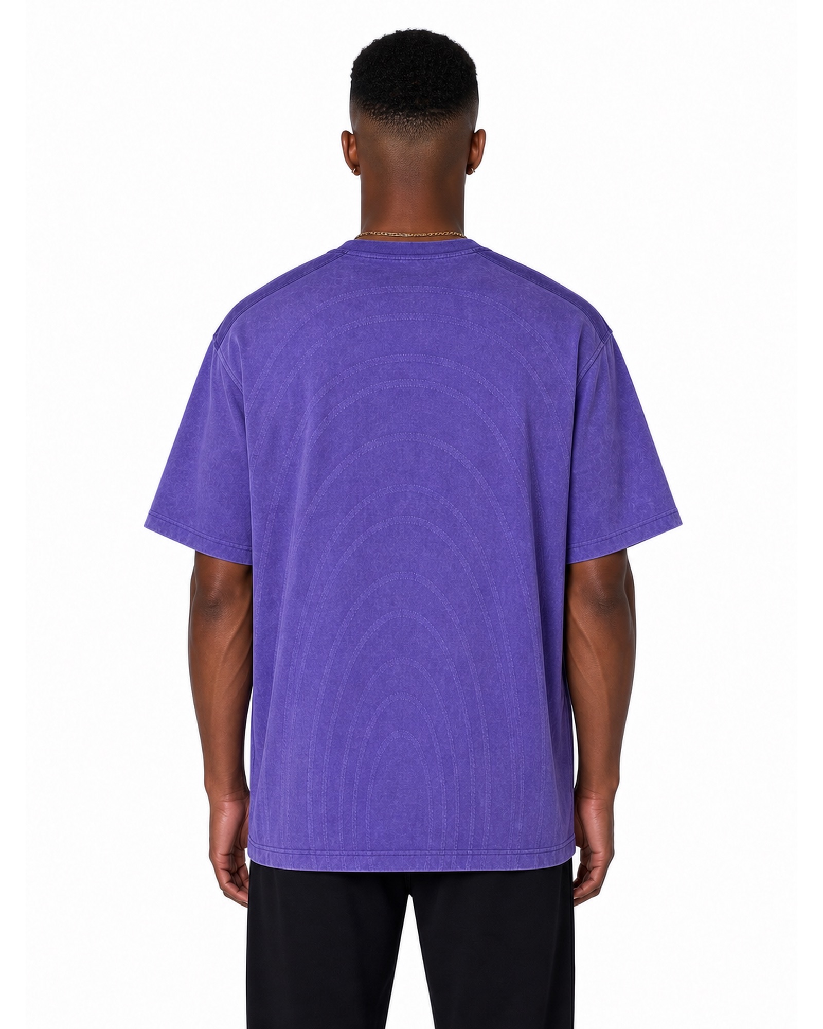 METRO Violet Ripple Tee back product view on a white background