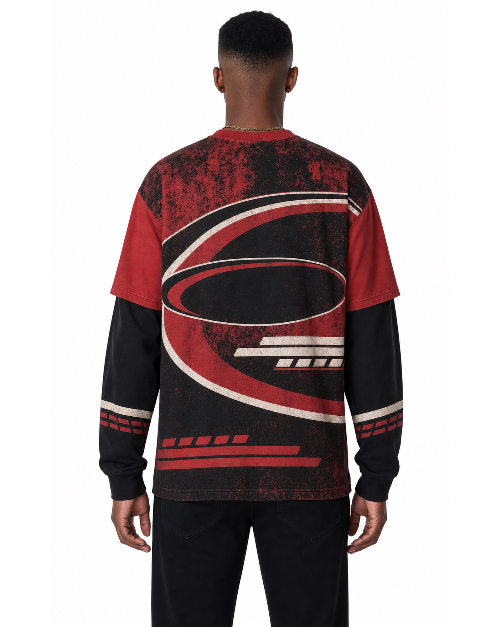 METRO Redline Circuit Long-Sleeve Jersey back product view on a white background