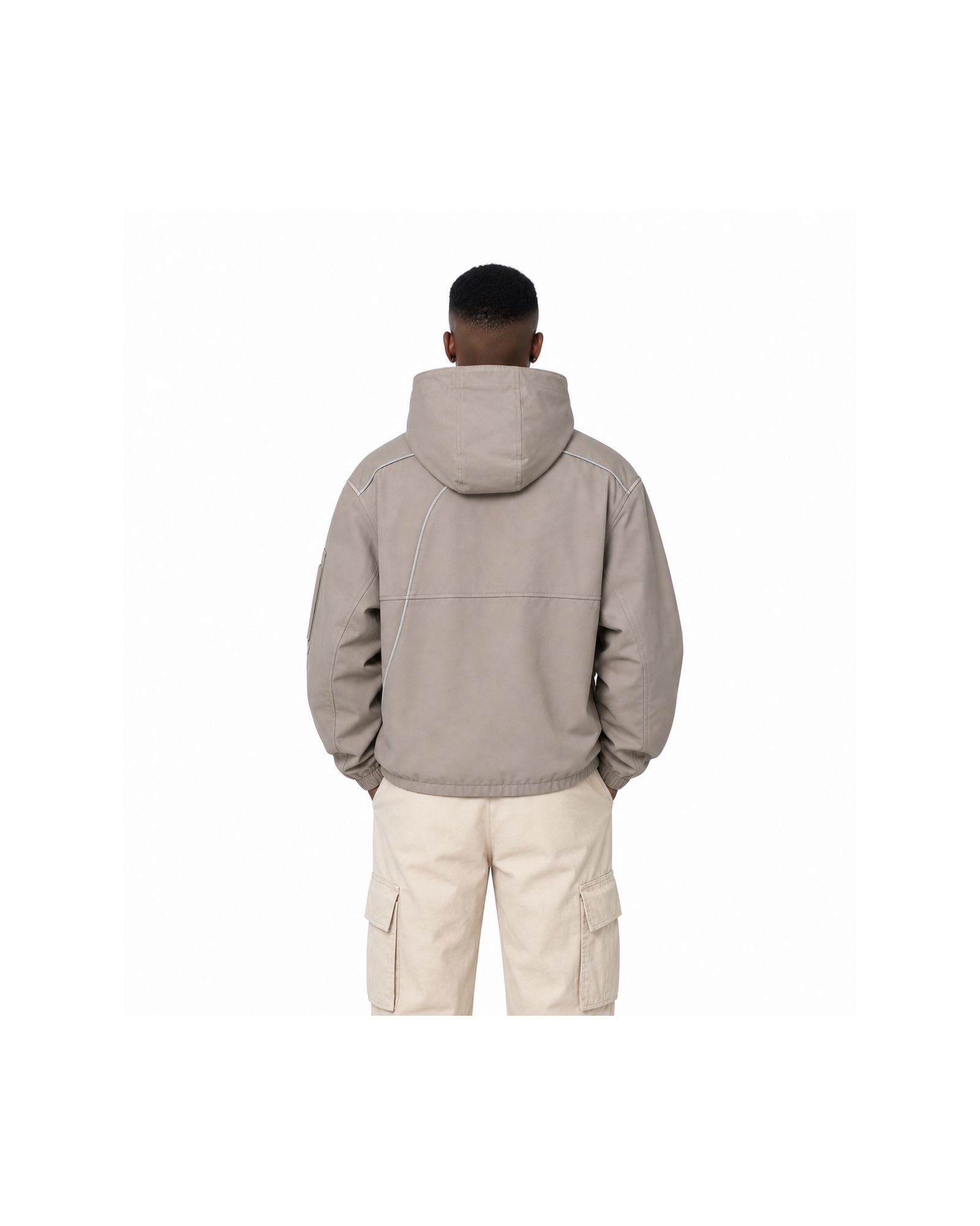 METRO Stone Transit Anorak back product view on a white background