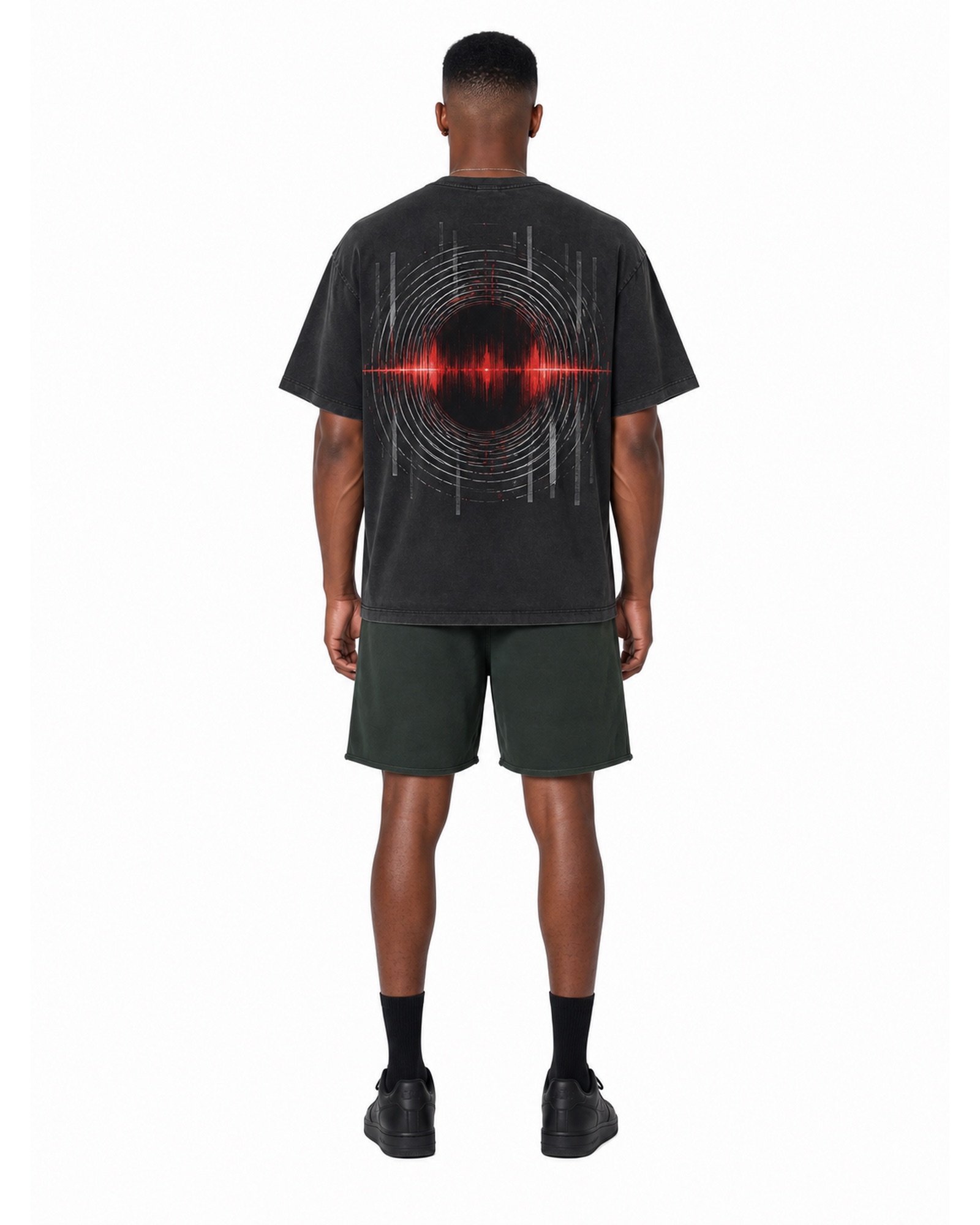 METRO Red Horizon Short Set back product view on a white background