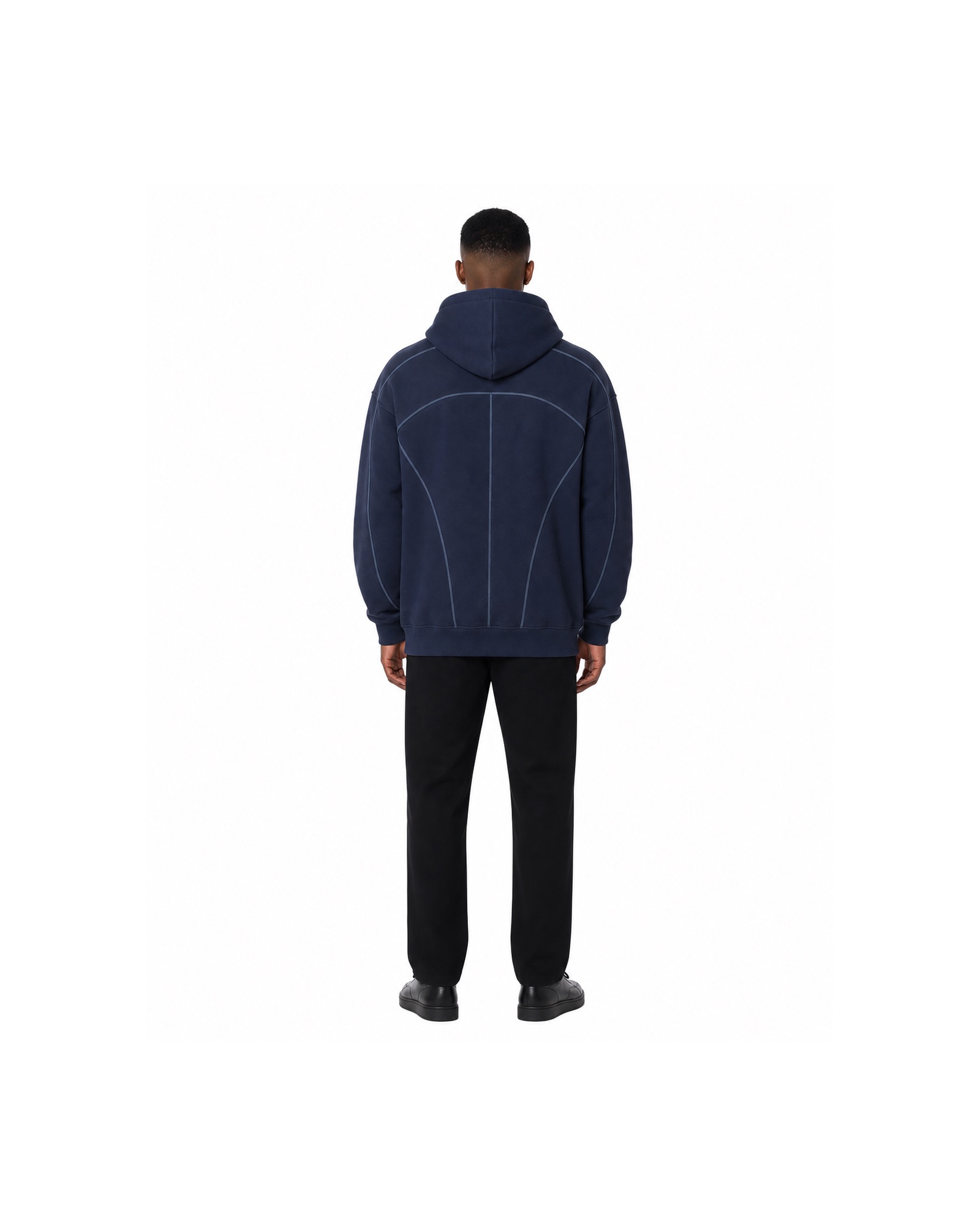 METRO Nightline Vector Hoodie back product view on a white background