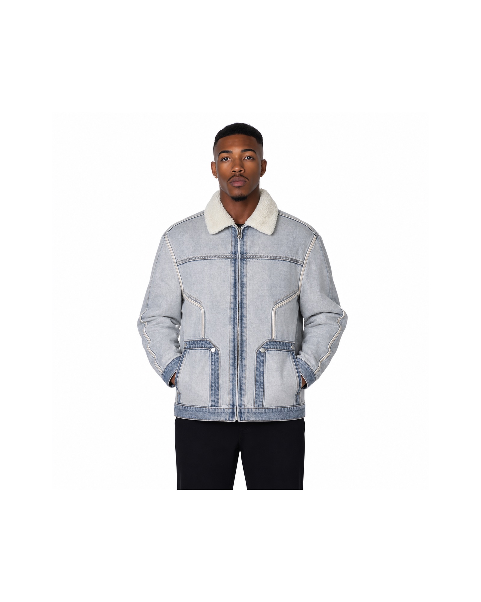 METRO Frost Yard Trucker Jacket front product view on a white background