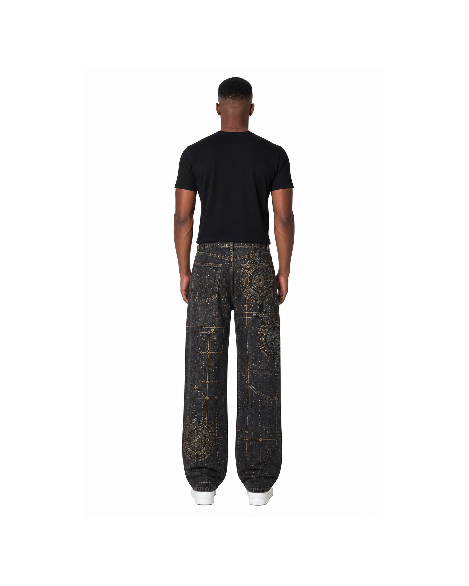 METRO Night Atlas Graphic Jeans back product view on a white background