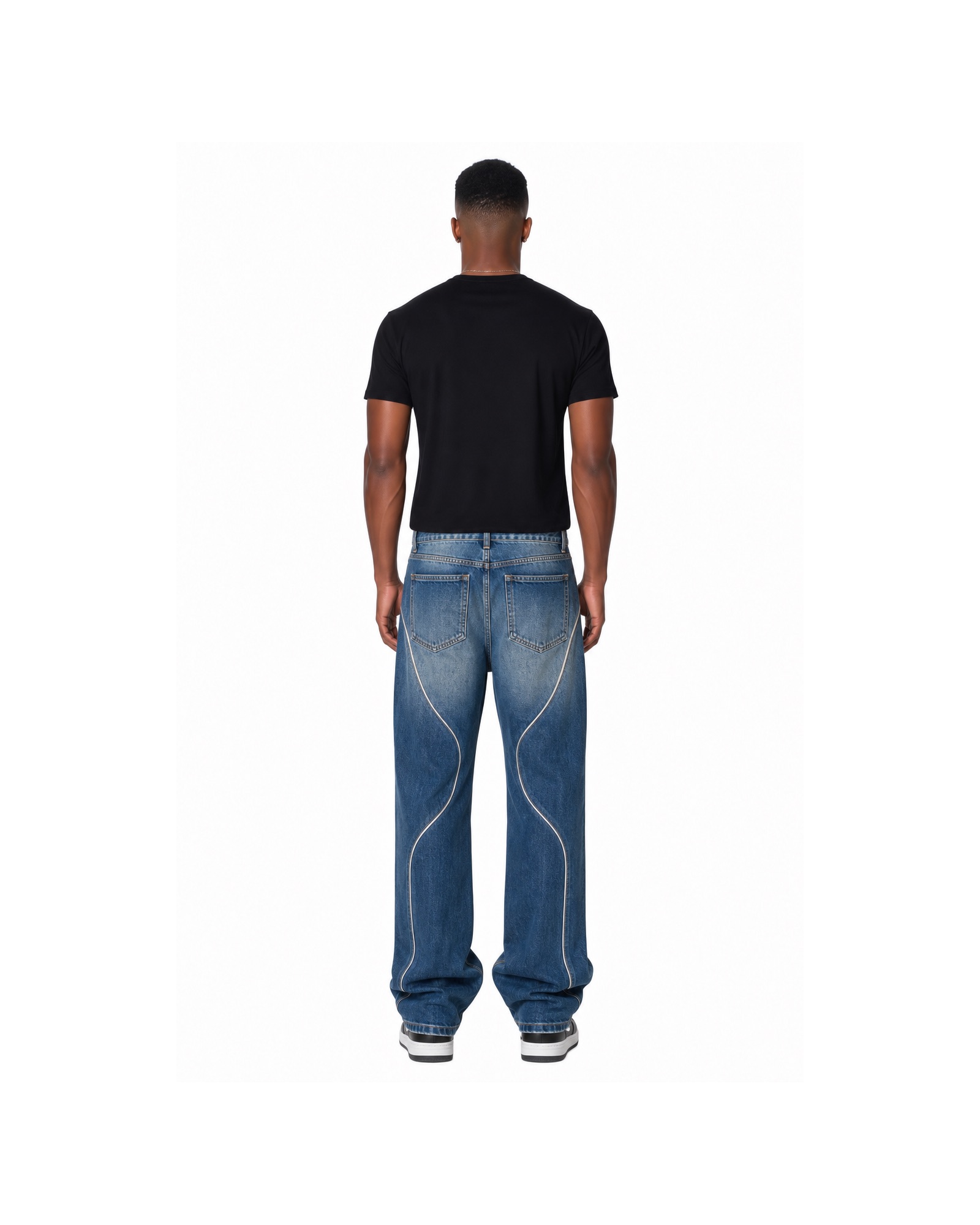 METRO Midwash Rail Jeans back product view on a white background