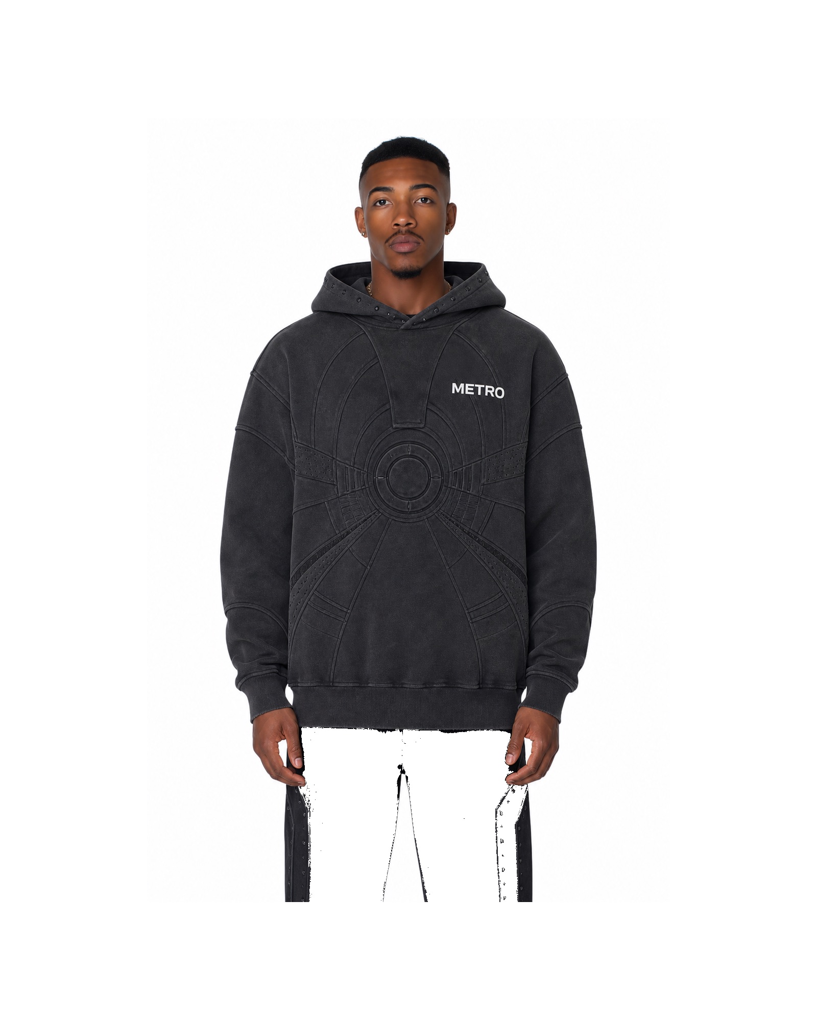 METRO Shadow Portal Hoodie front product view on a white background