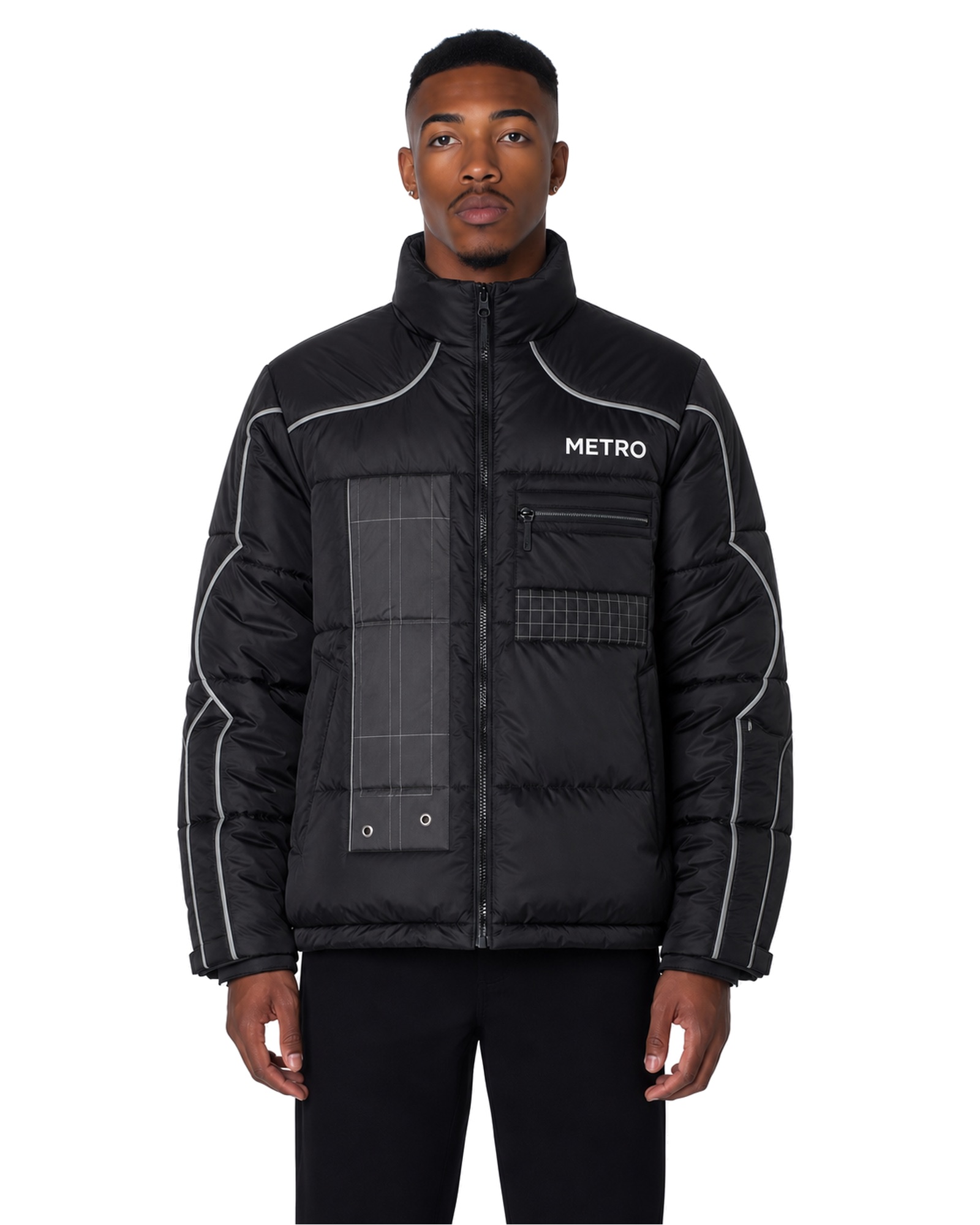 METRO Carbon Depot Puffer Jacket front product view on a white background