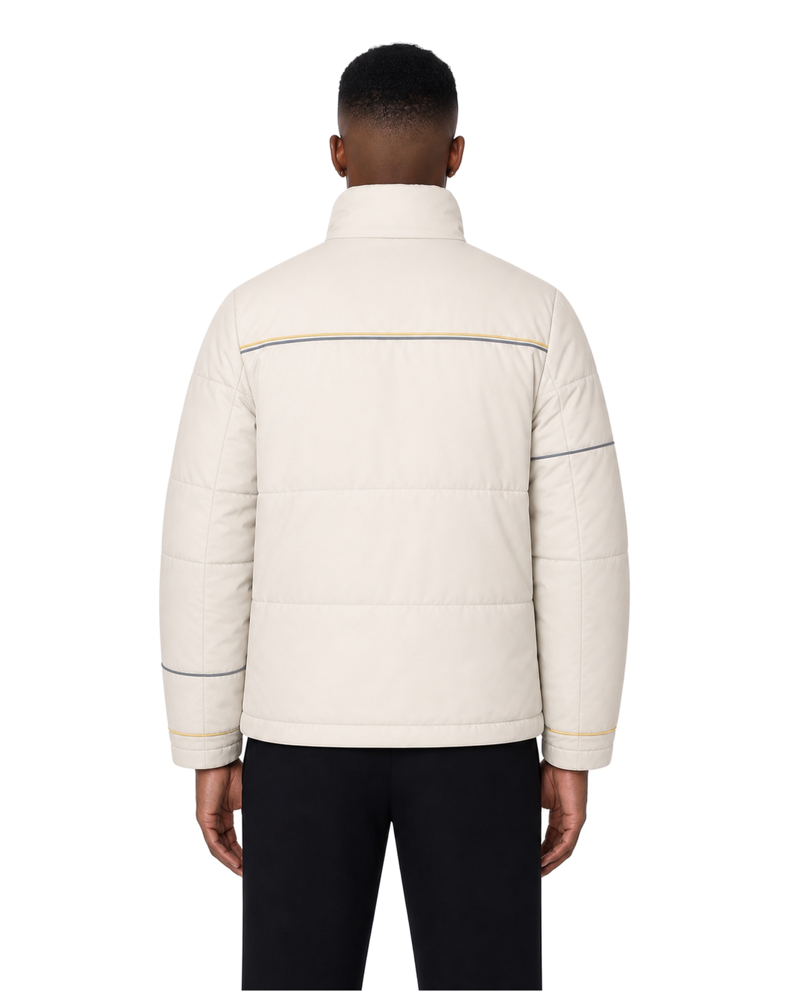 METRO Oatline Pocket Puffer Jacket back product view on a white background