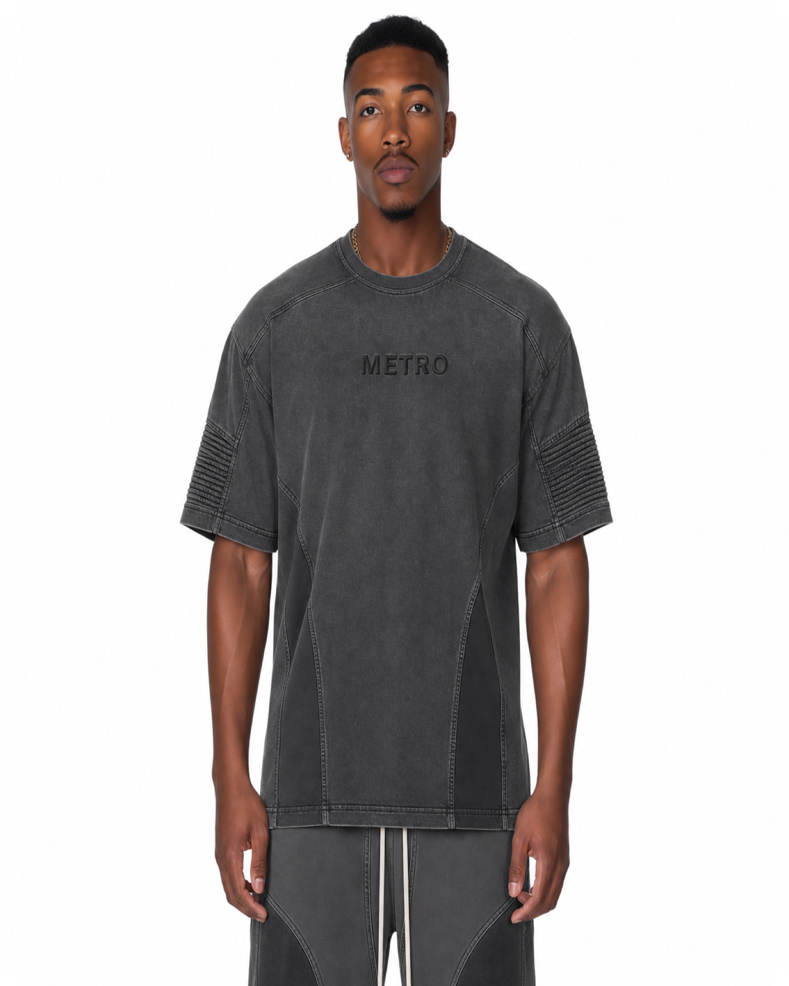 METRO Shadow Circuit Oversized Tee front product view on a white background