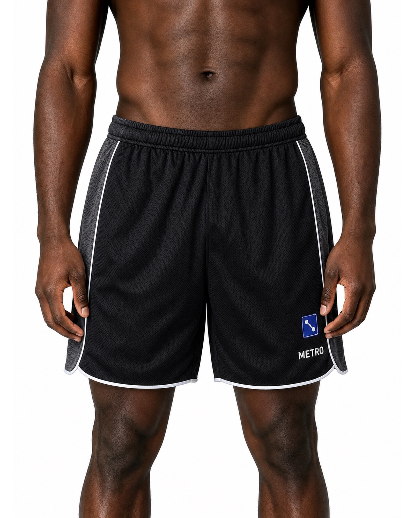 METRO Nightcourt Piped Shorts front product view on a white background
