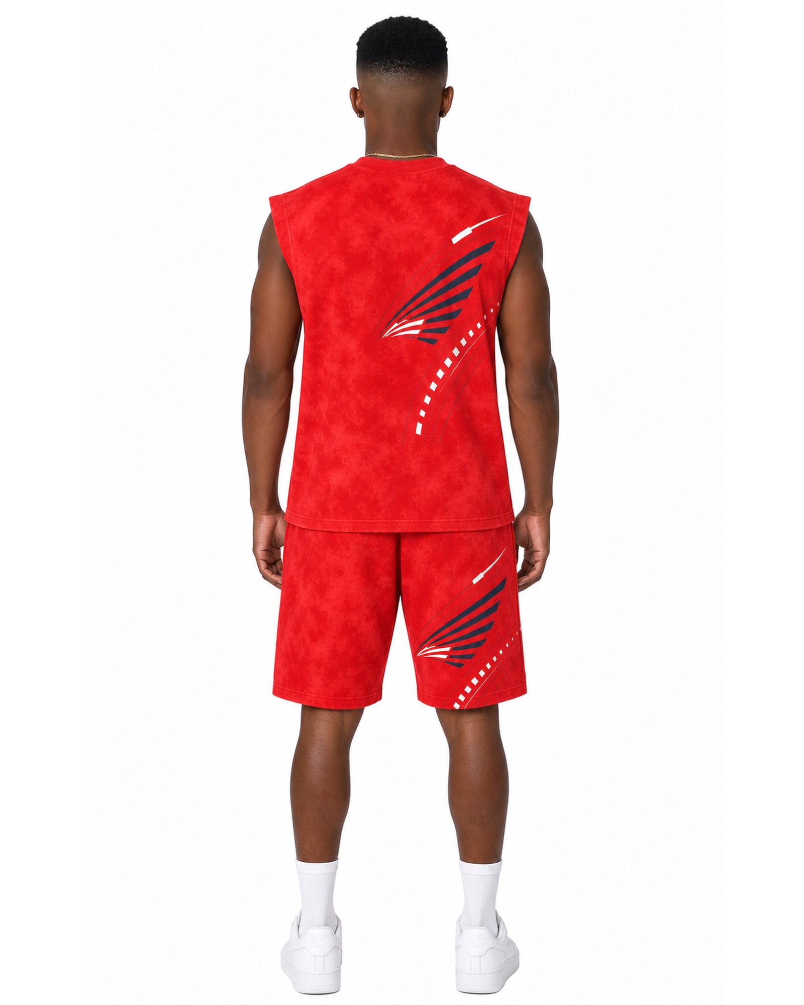METRO Signal Red Basketball Set back product view on a white background