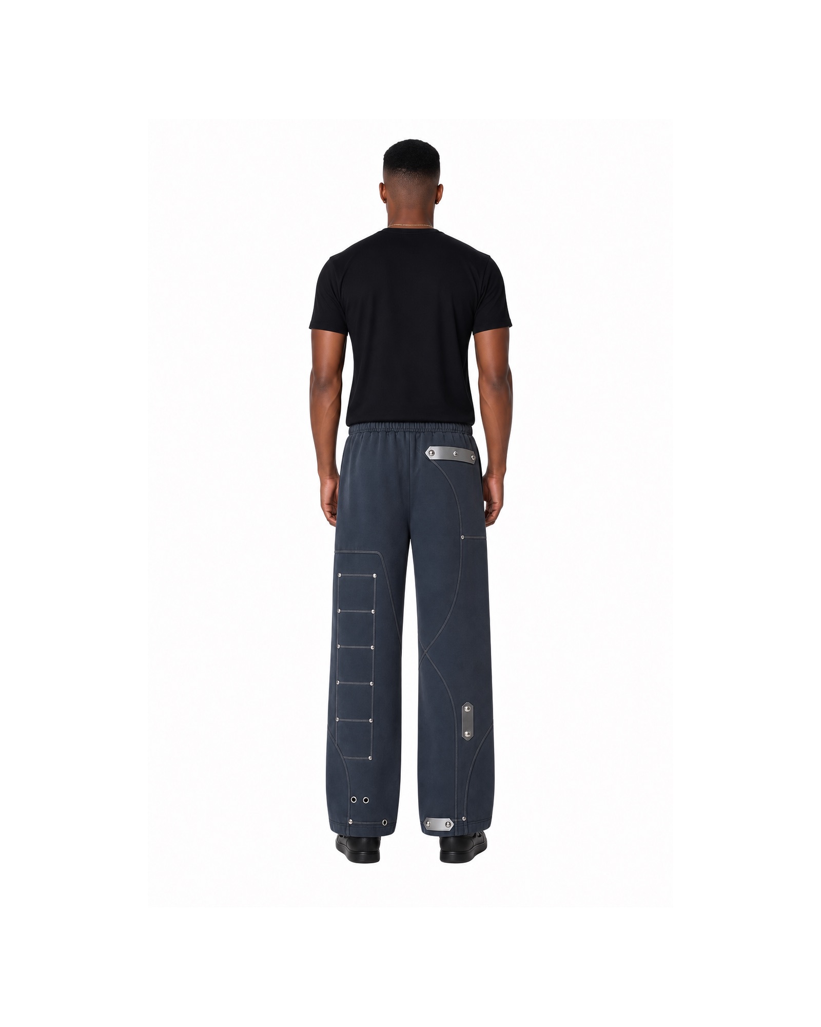 METRO Midnight Ladder Track Pants back product view on a white background