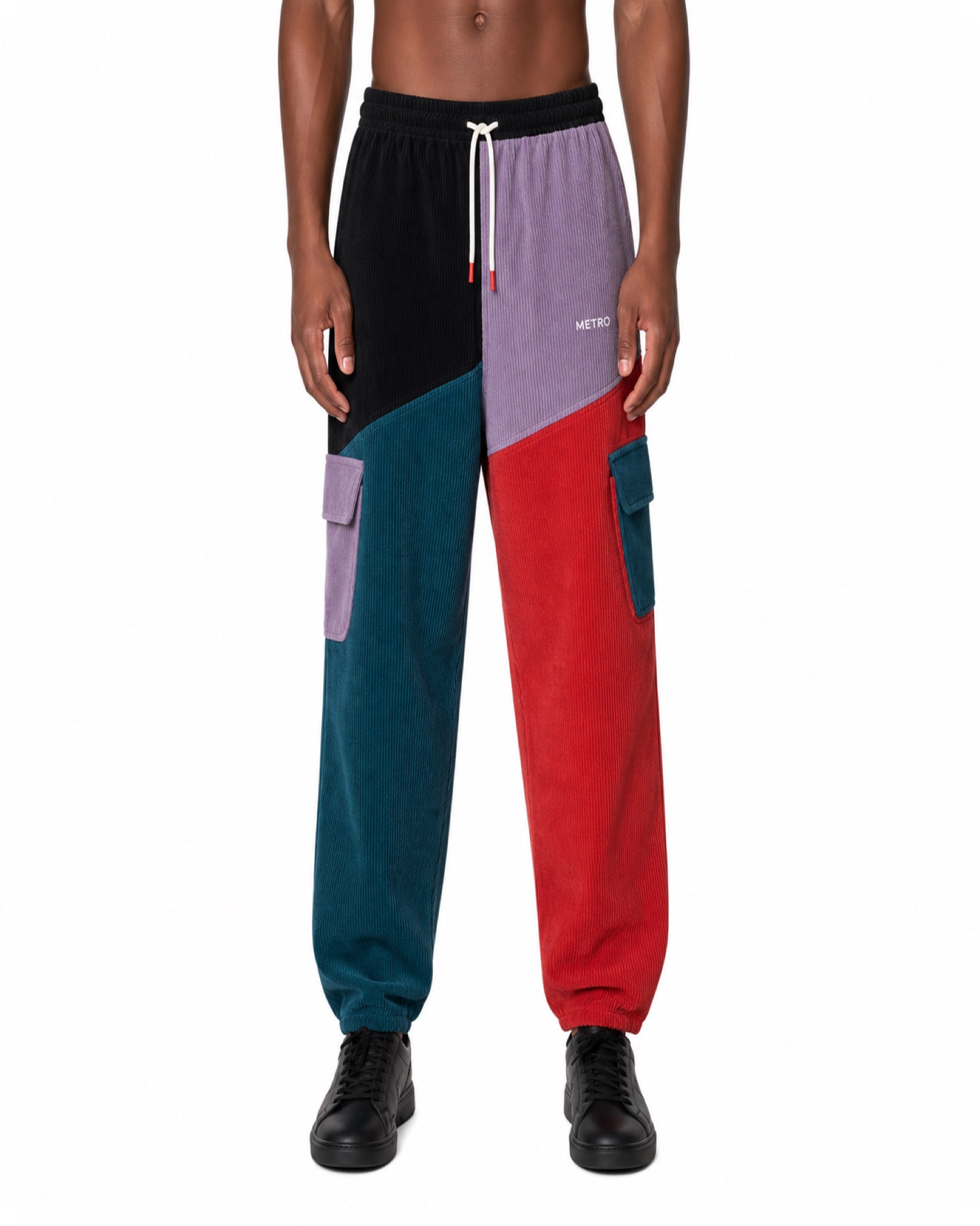 METRO Junction Colorblock Corduroy Joggers front product view on a white background