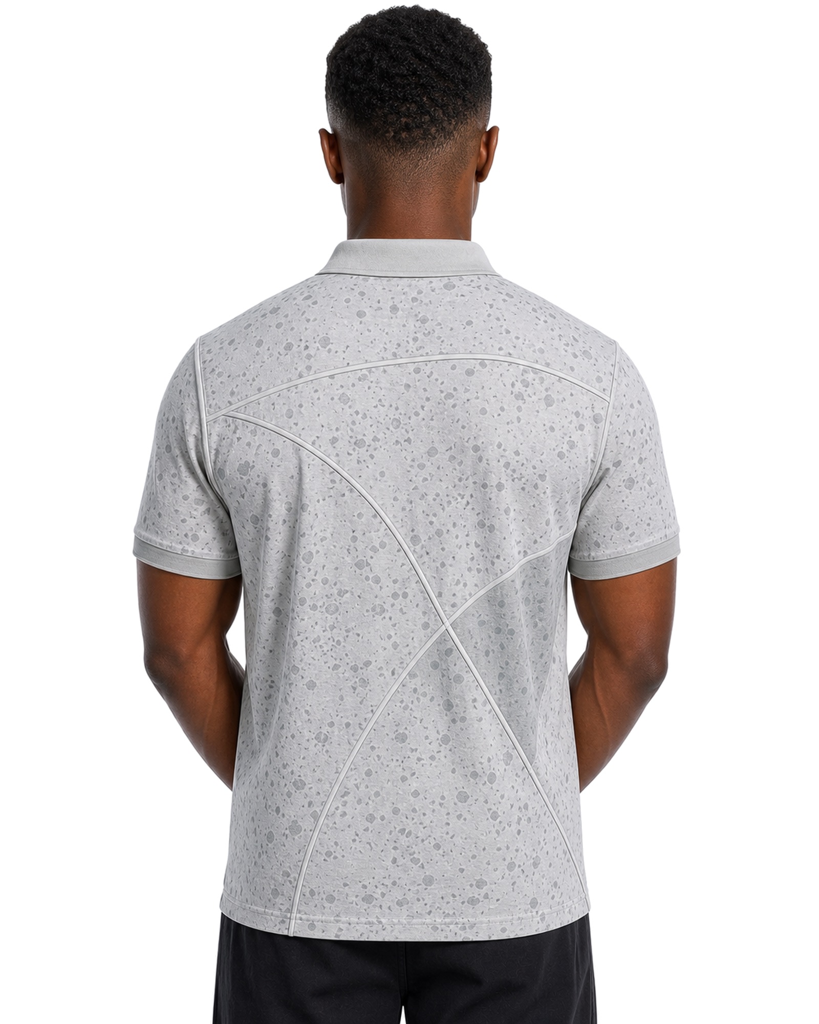 METRO Mistline Polo Shirt back product view on a white background