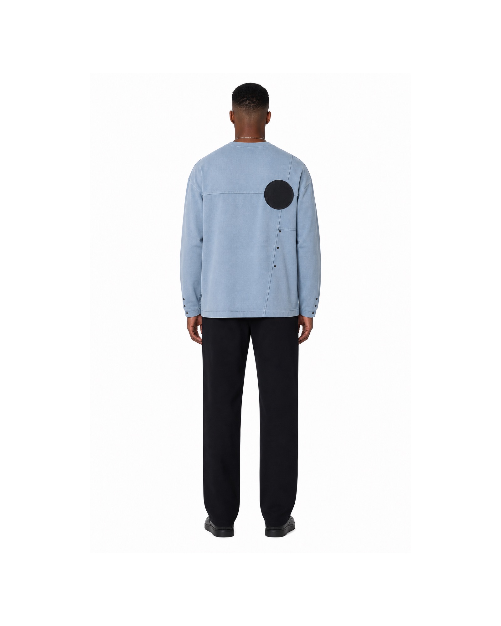METRO Mist Badge Sweatshirt back product view on a white background