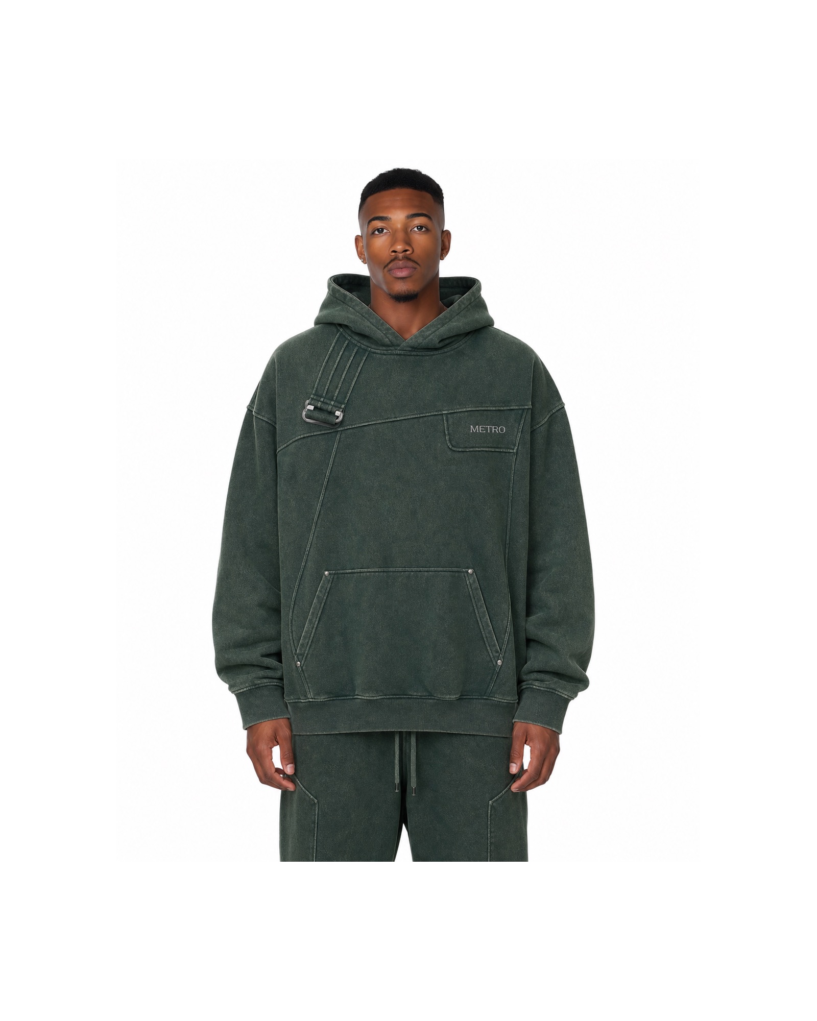METRO Forest Signal Utility Hoodie front product view on a white background