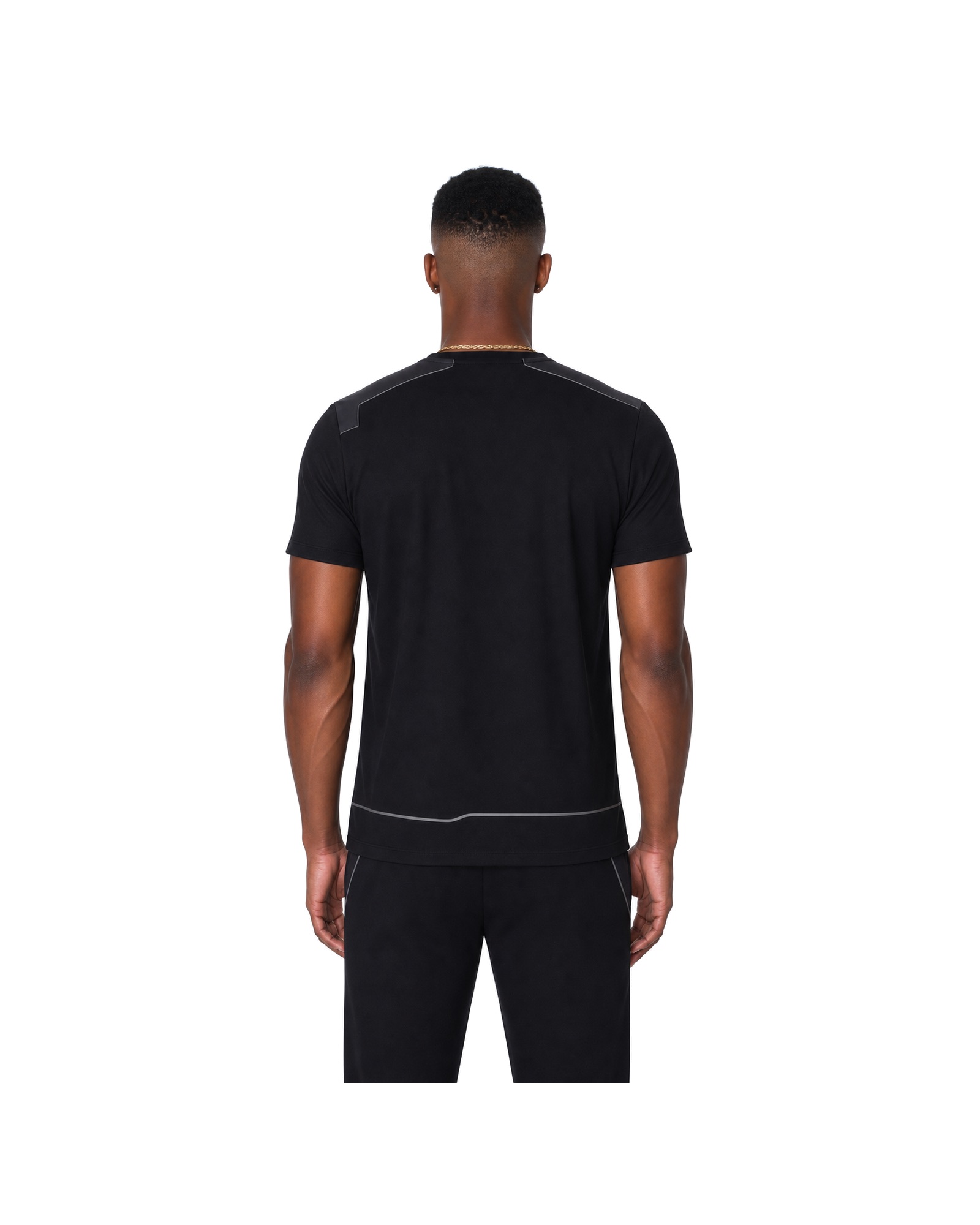 METRO Black Concourse Tee back product view on a white background