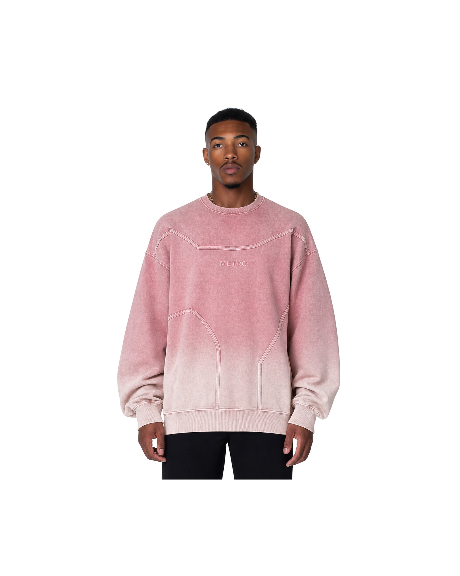 METRO Rose Dawn Crewneck front product view on a white background