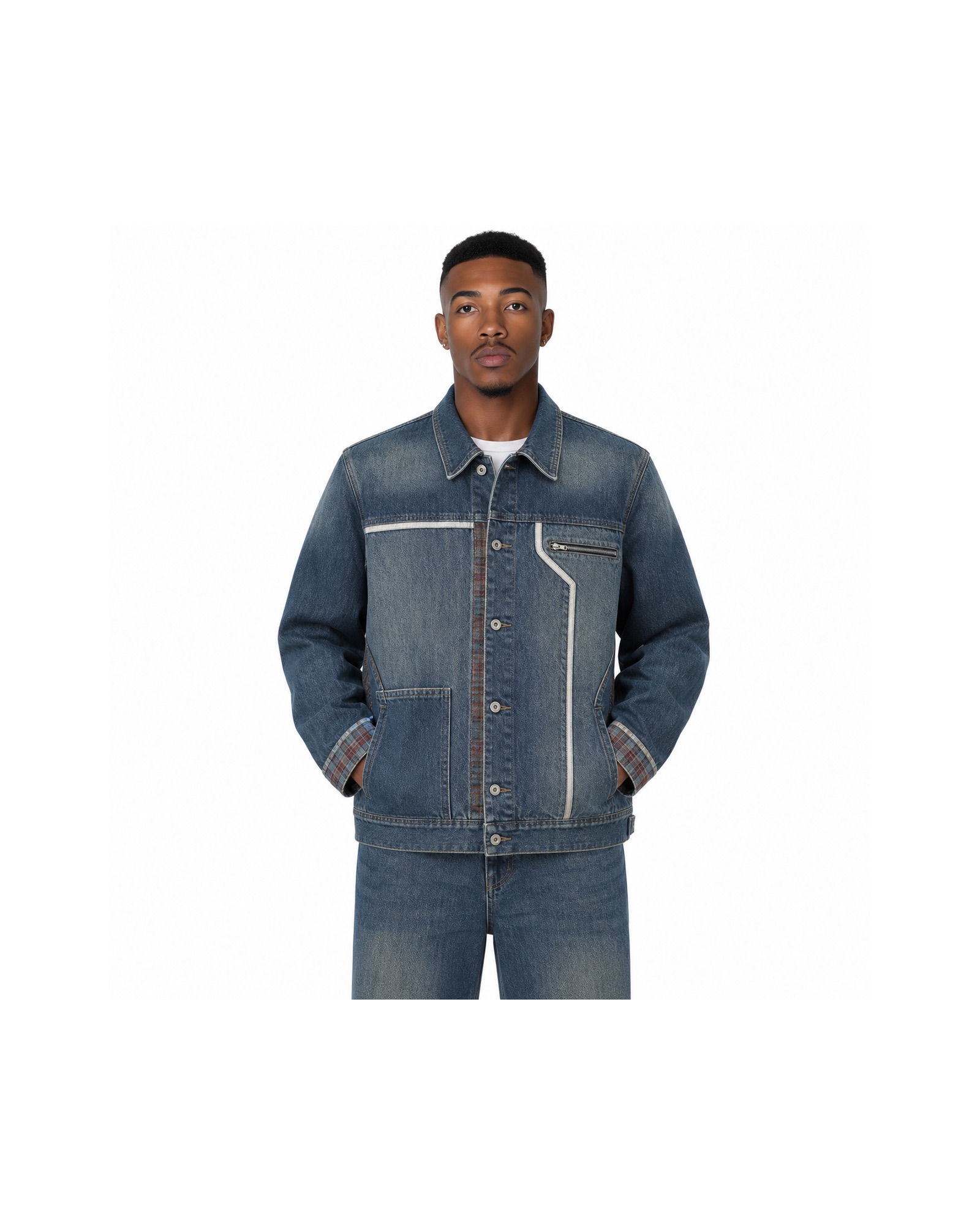 METRO Indigo Depot Denim Jacket front product view on a white background