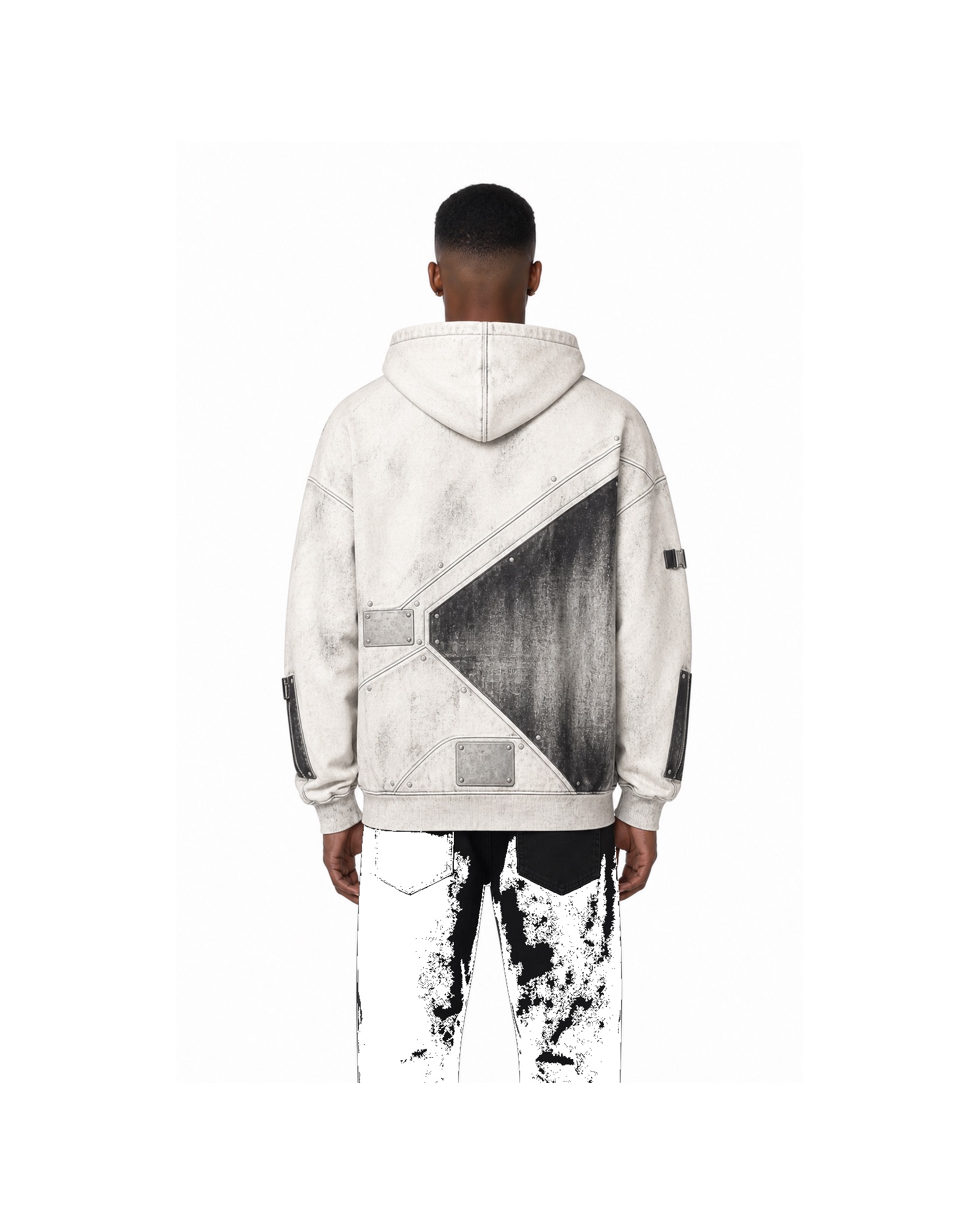 METRO Concrete Sweep Hoodie back product view on a white background