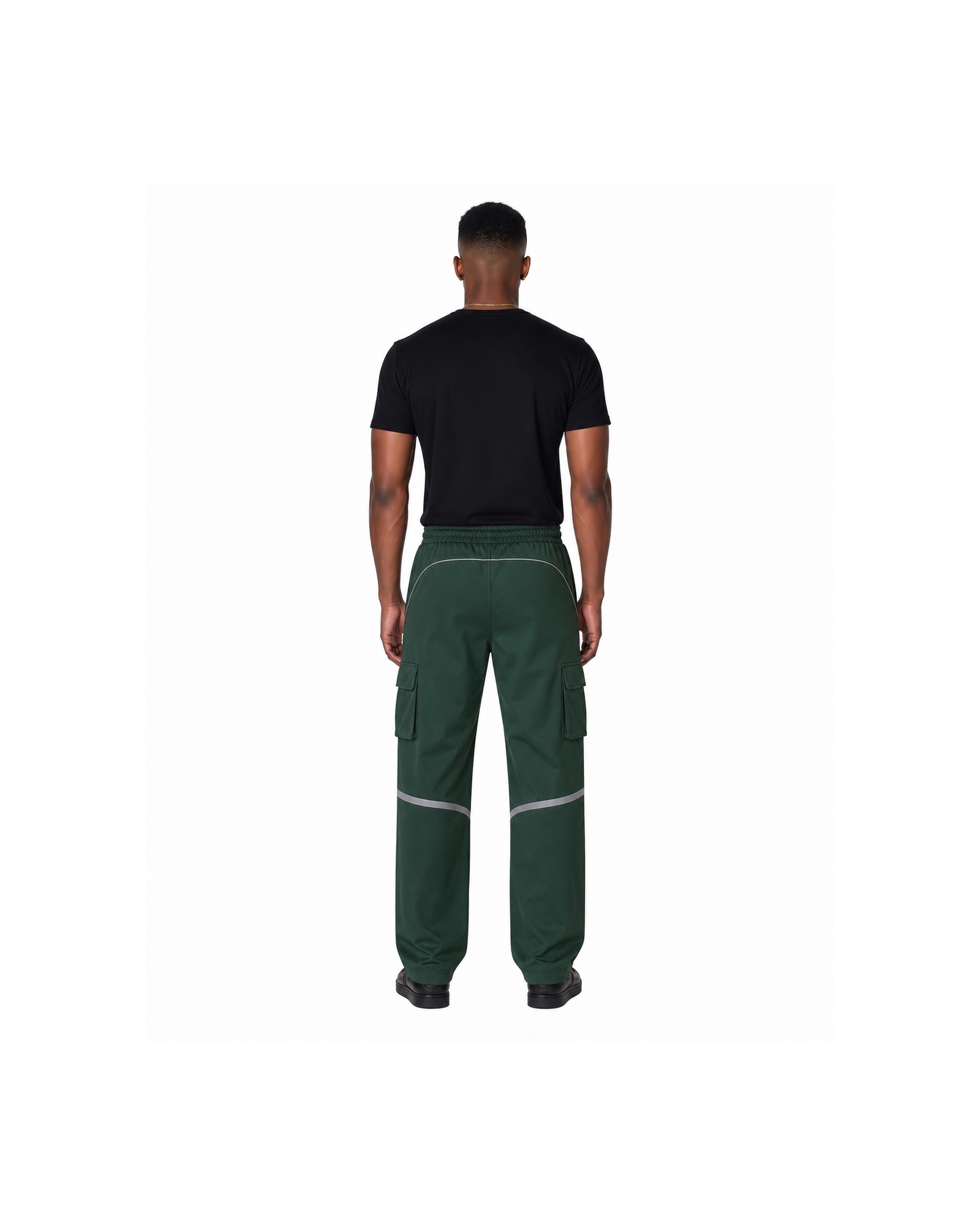 METRO Green Signal Track Pants back product view on a white background