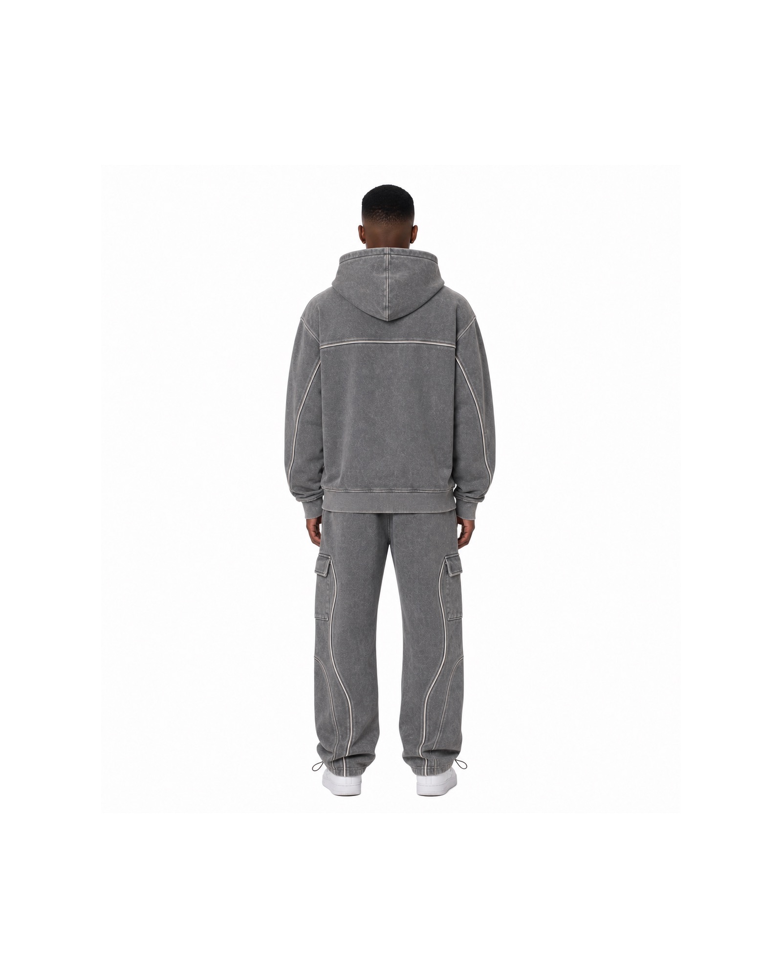 METRO Ash Circuit Zip Tracksuit back product view on a white background