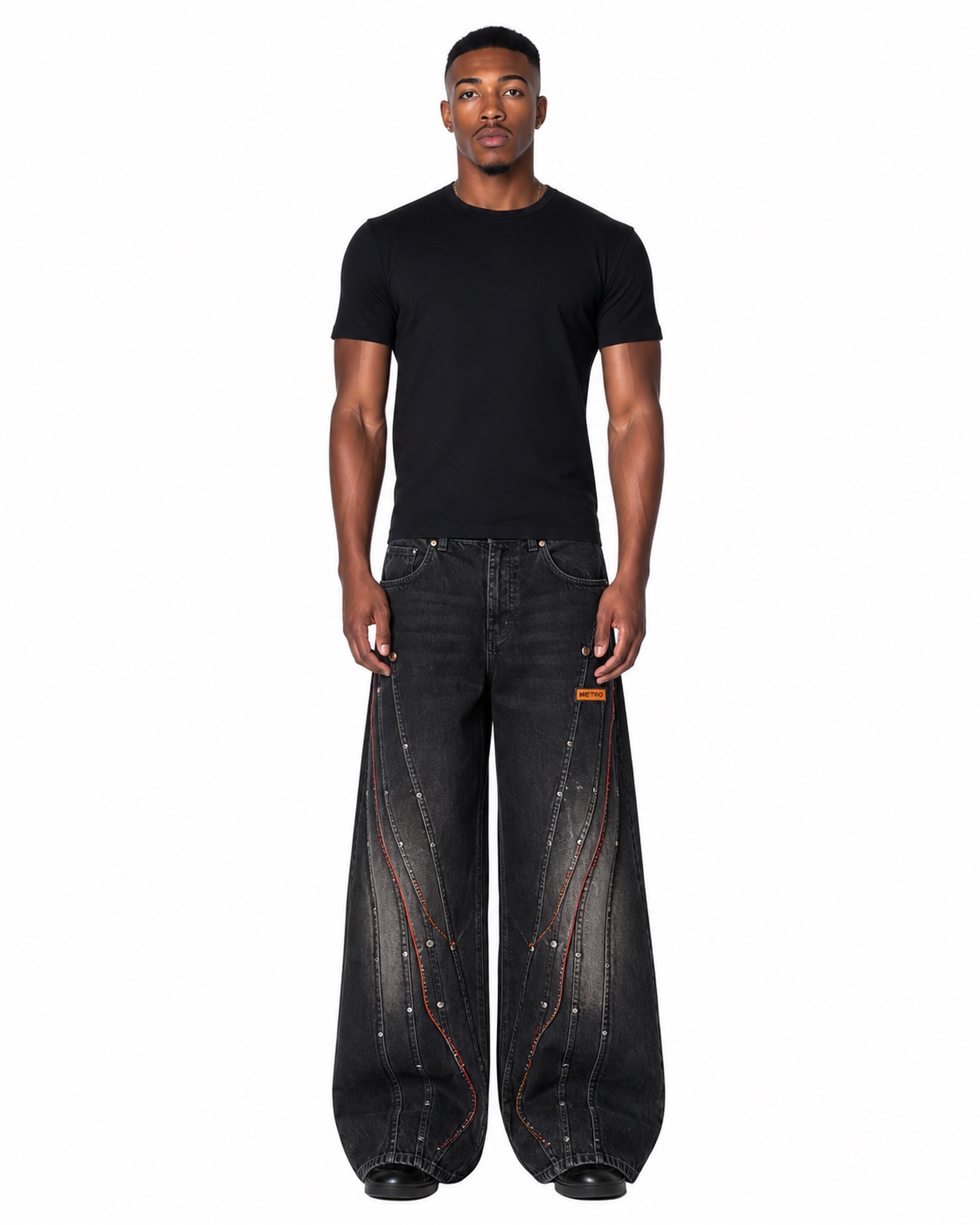 METRO Midnight Comet Wide Pants front product view on a white background