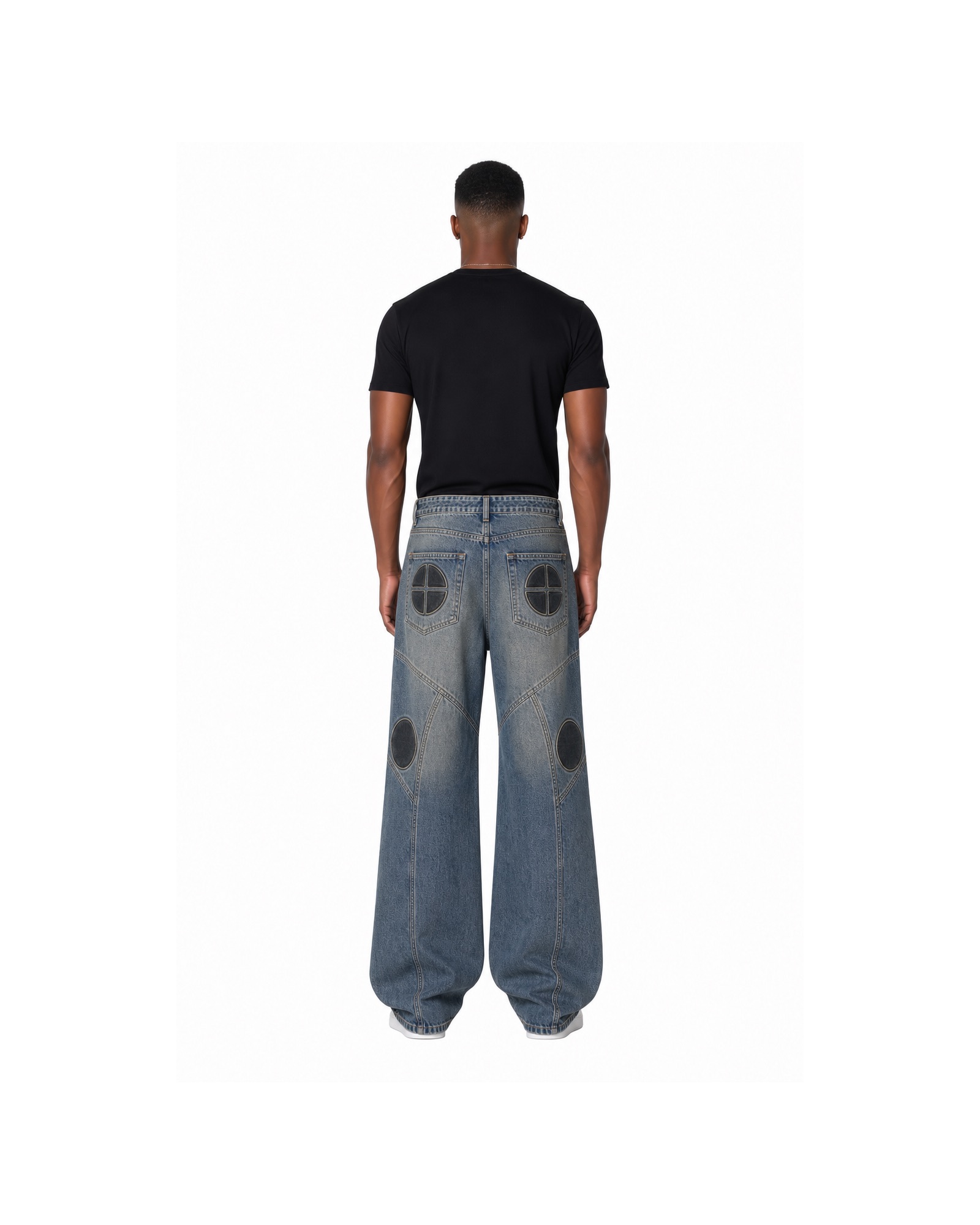 METRO Coalfade Wide Jeans back product view on a white background