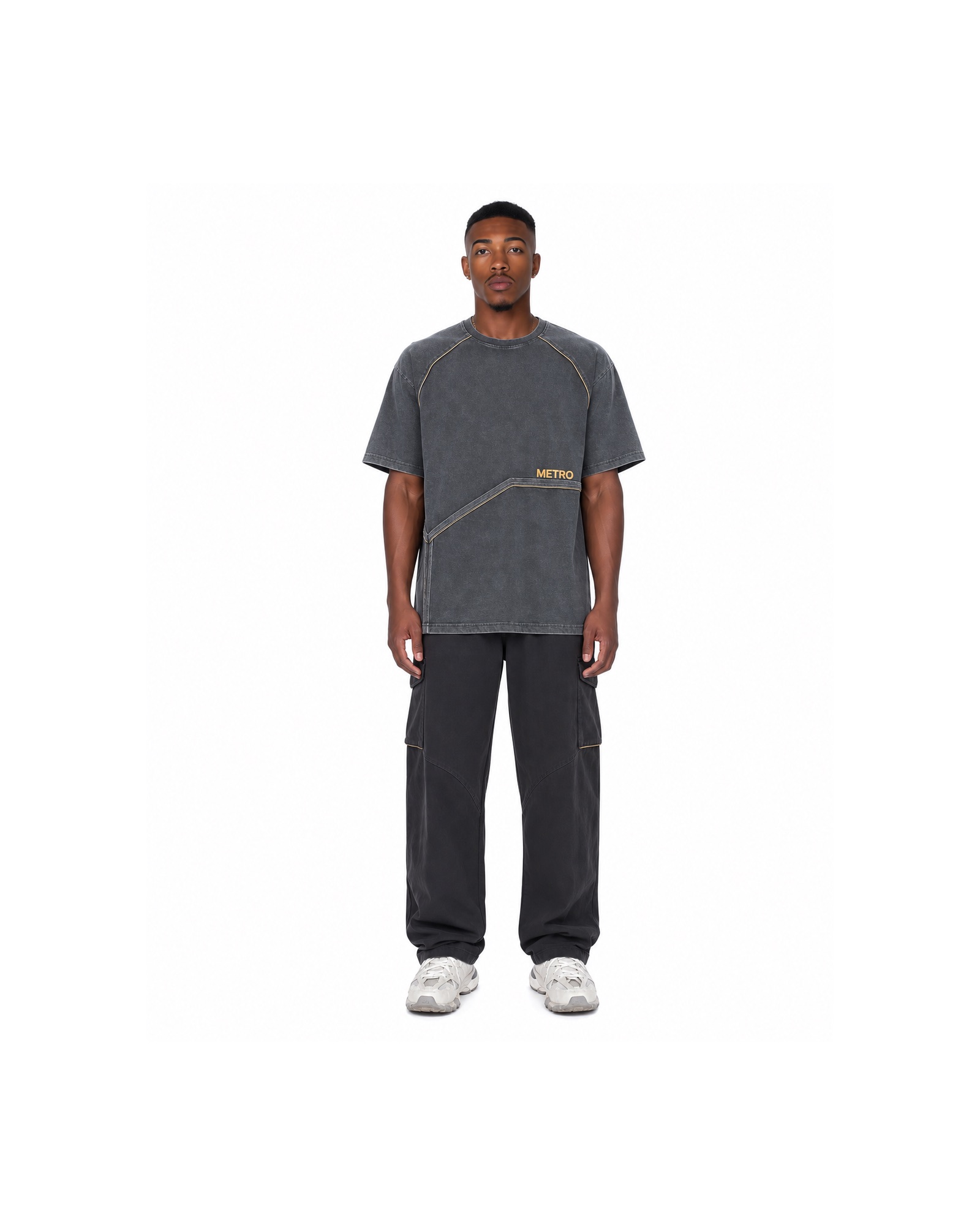 METRO Asphalt Wash Tee front product view on a white background