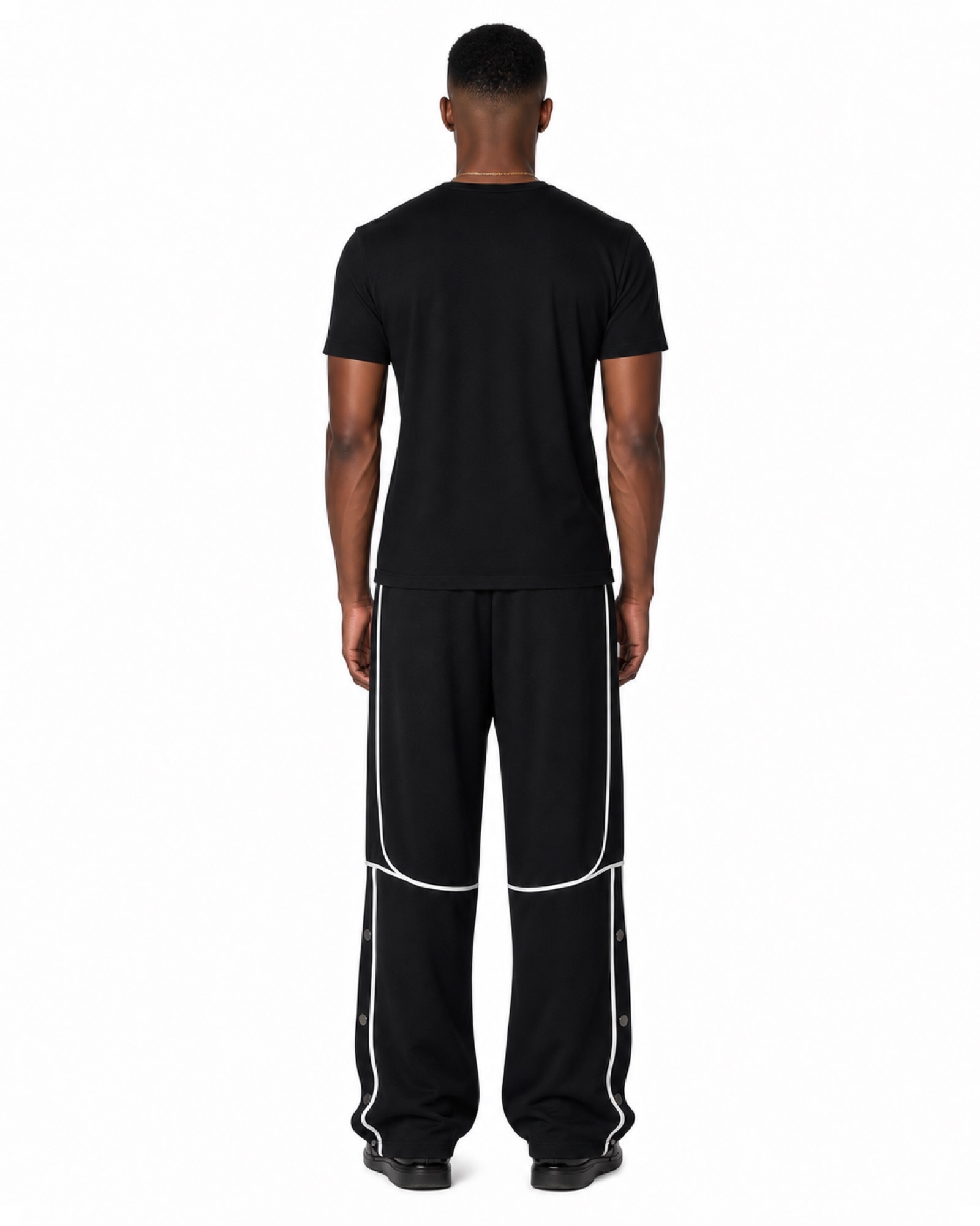 METRO Express Stripe Stacked Pants back product view on a white background