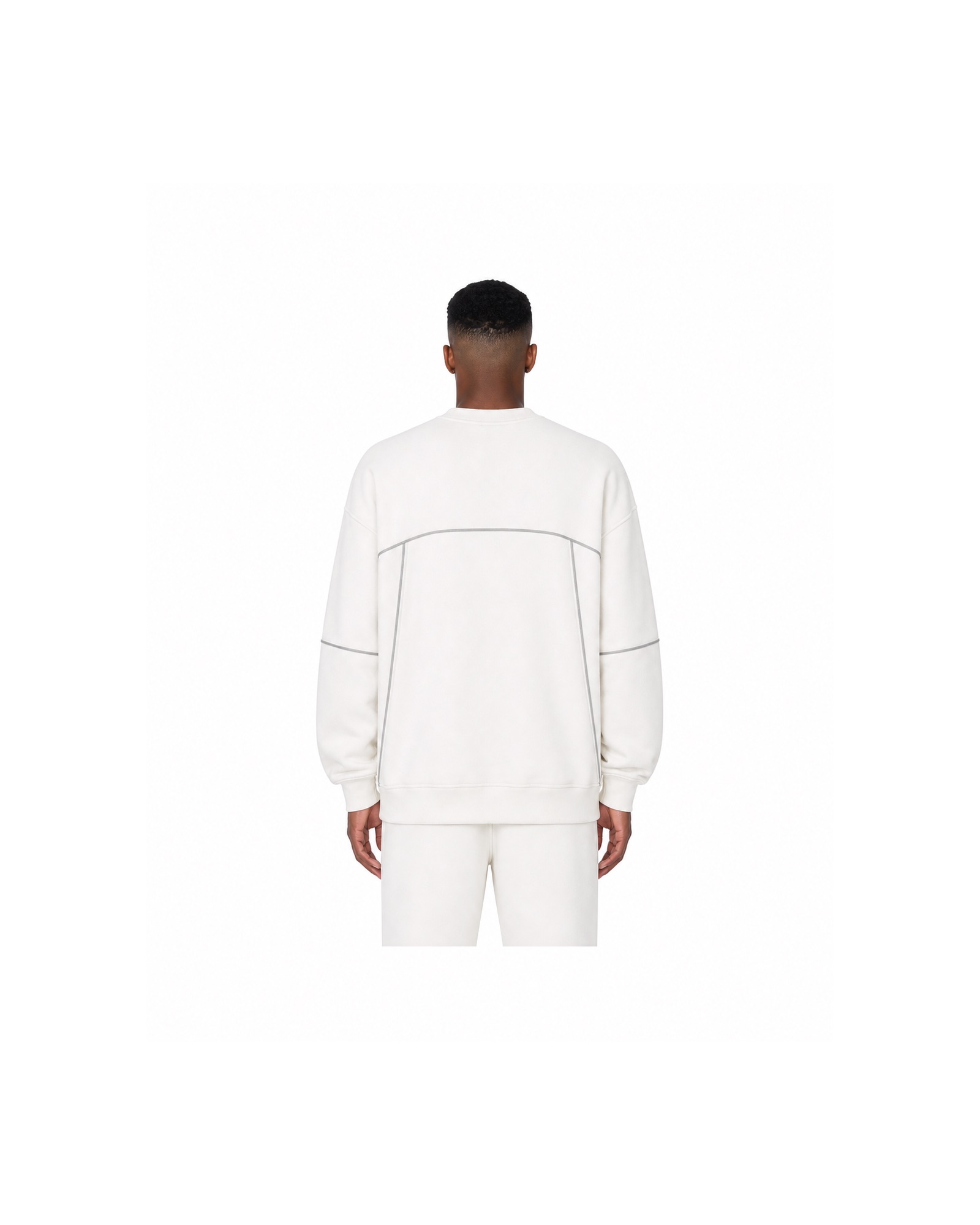 METRO White Horizon Crew Set back product view on a white background