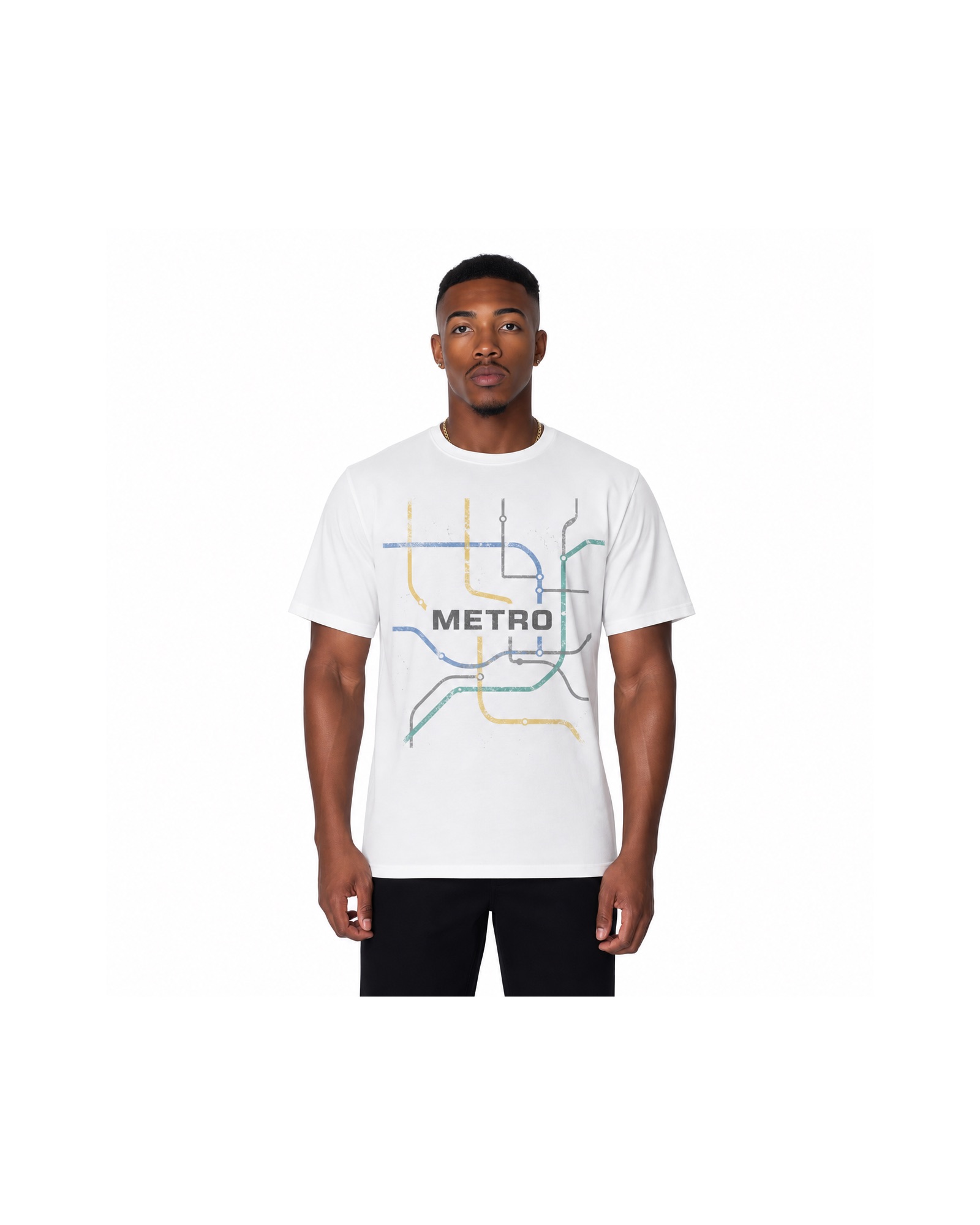 METRO Spectrum Map Oversized Tee front product view on a white background